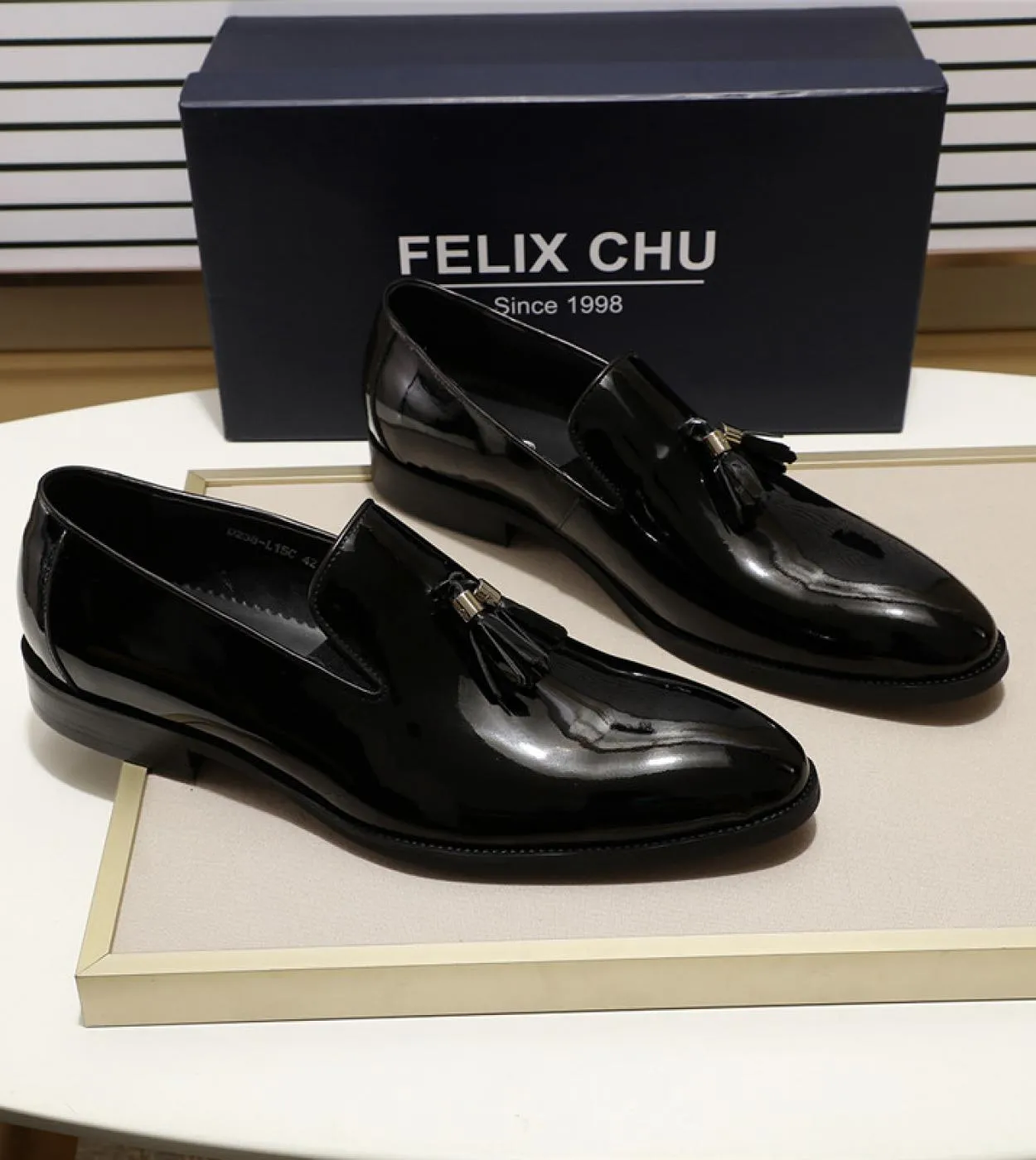 Mocassini da sposa da uomo Felix Chu Mocassini da uomo in pelle Felix Chu in vernice