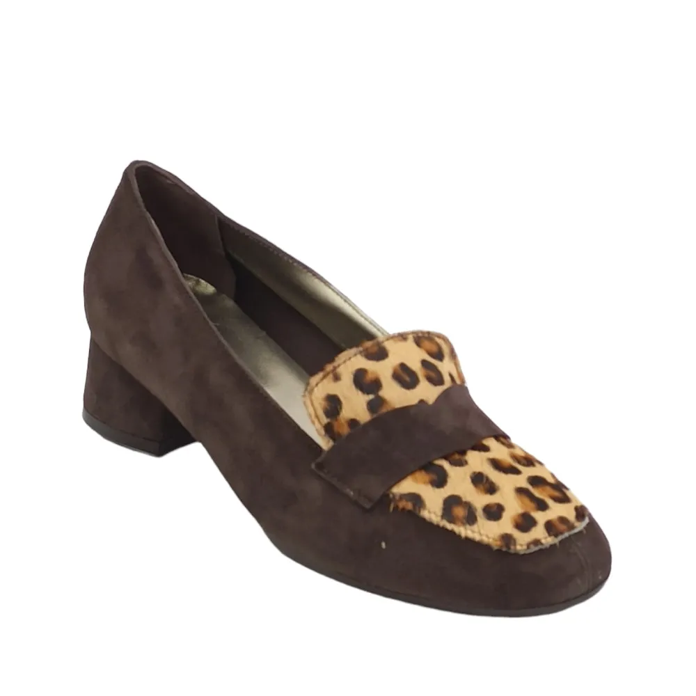 Mocassini Donna animalier in camoscio con mezzo tacco Assia I22591 CAM T.MORO/RIP CAVALL