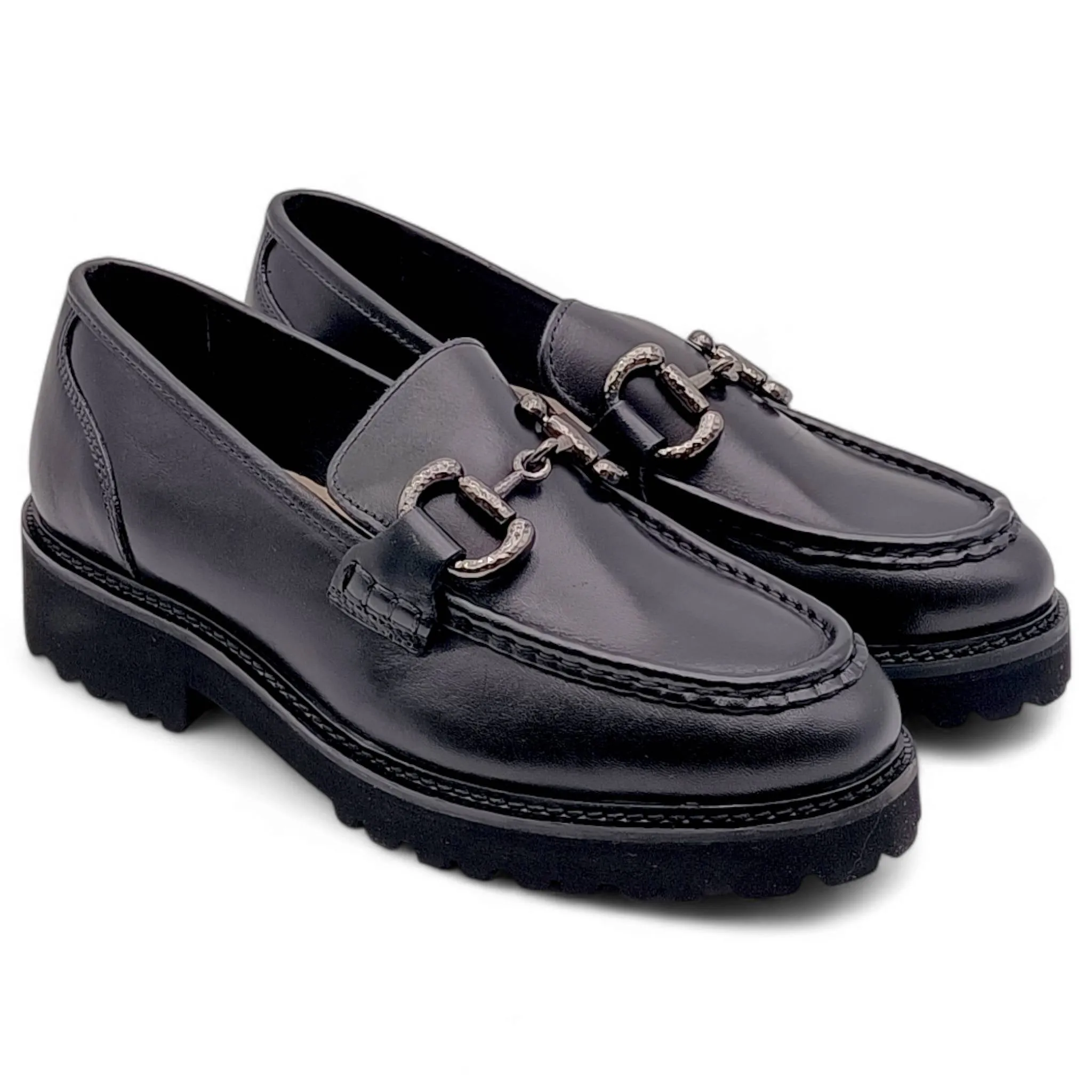 Mocassini Donna con morsetto nero Grunland AURE SC4224 N1 nero