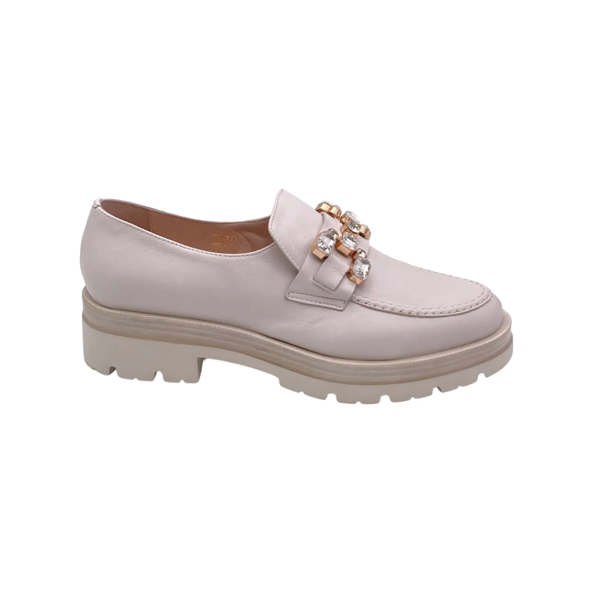 Mocassini Donna con platform e morsetto con pietre King of Hearts
