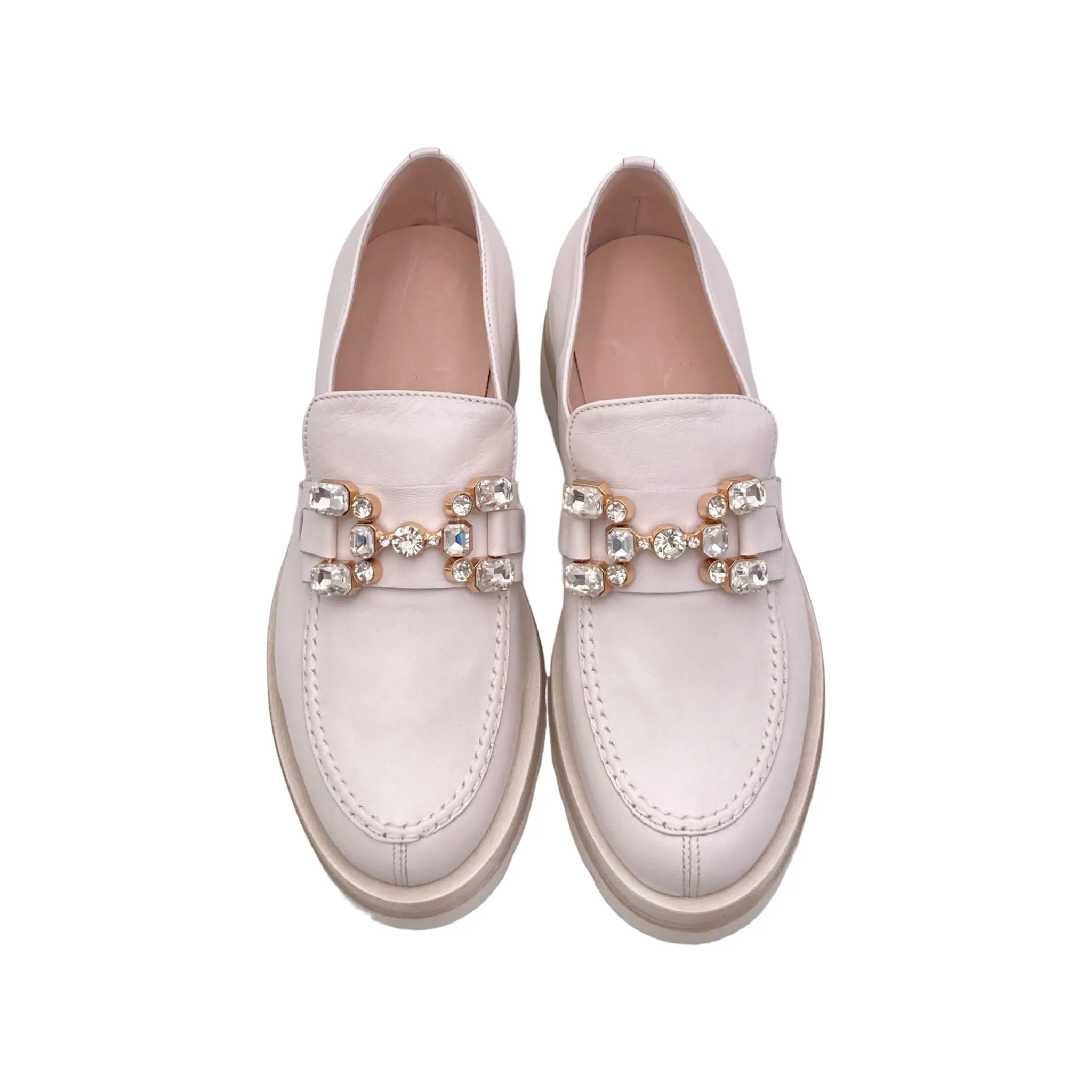Mocassini Donna con platform e morsetto con pietre King of Hearts