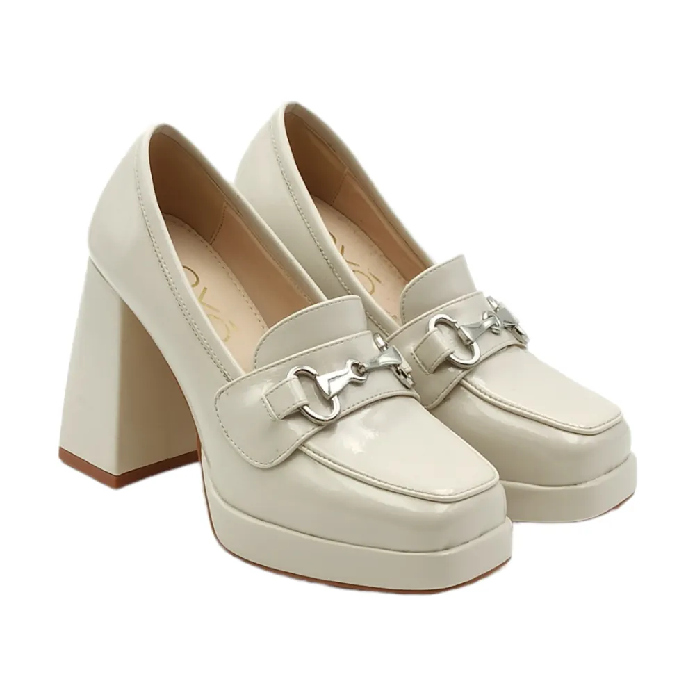 Mocassini Donna con tacco alto Exe PW2083-R3136 IVORY