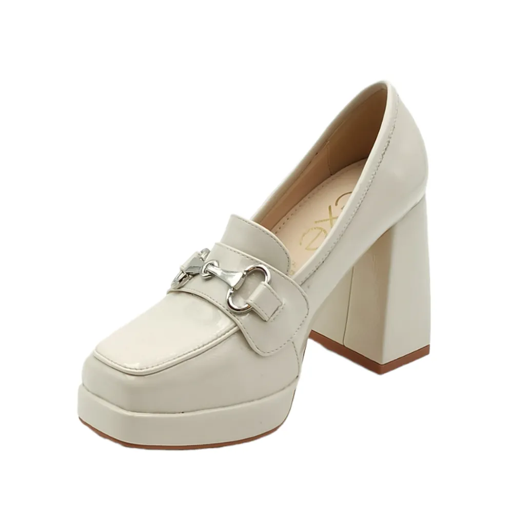 Mocassini Donna con tacco alto Exe PW2083-R3136 IVORY