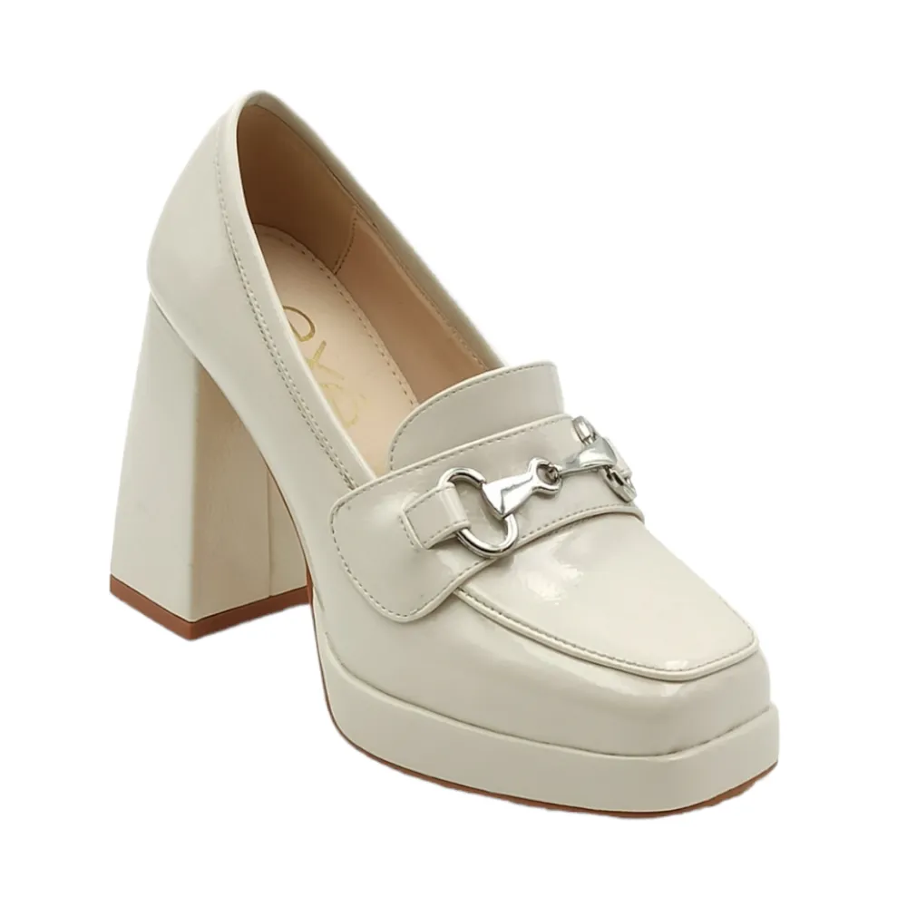 Mocassini Donna con tacco alto Exe PW2083-R3136 IVORY