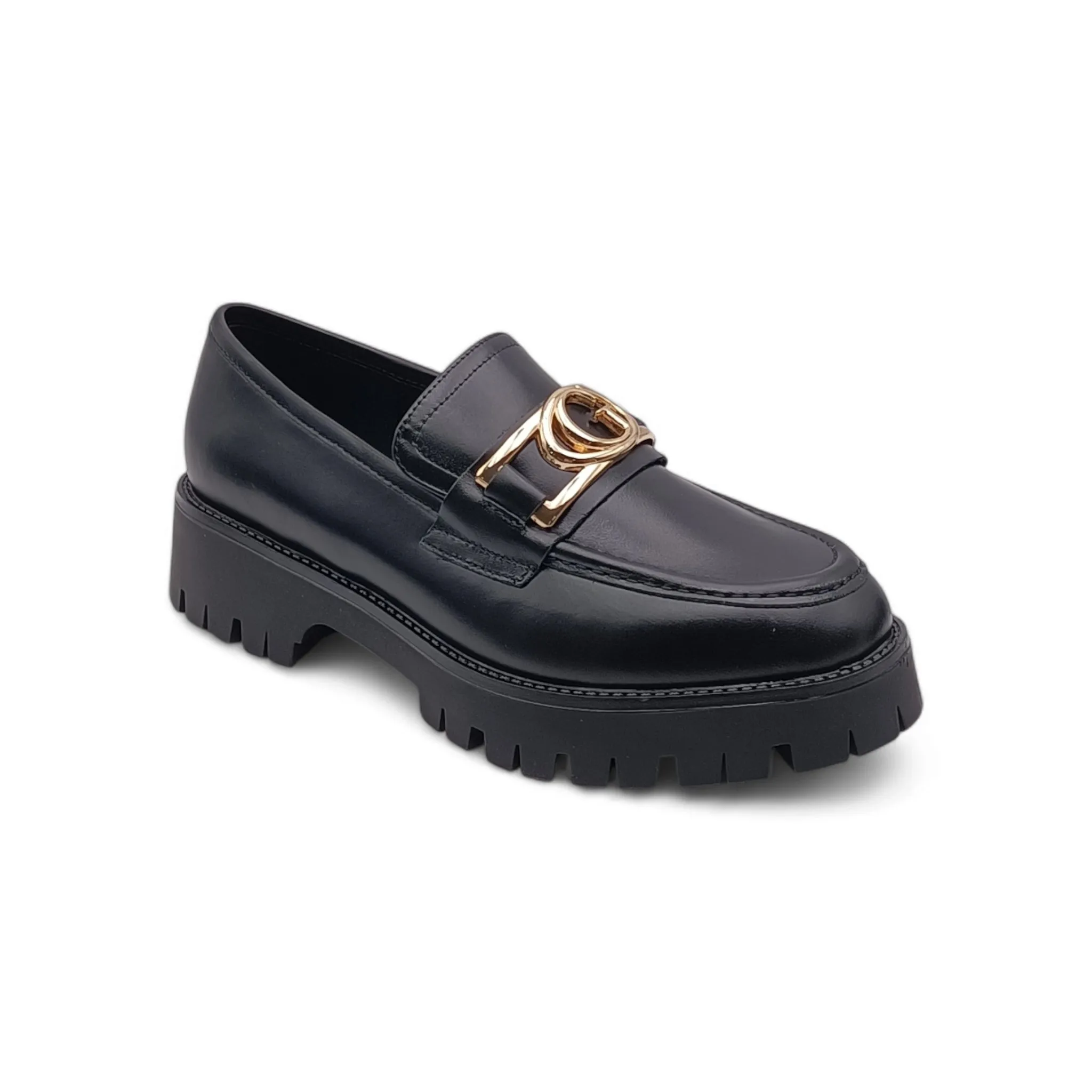 Mocassini Donna Guess con morsetto oro FL7ILRLEA14 BLACK