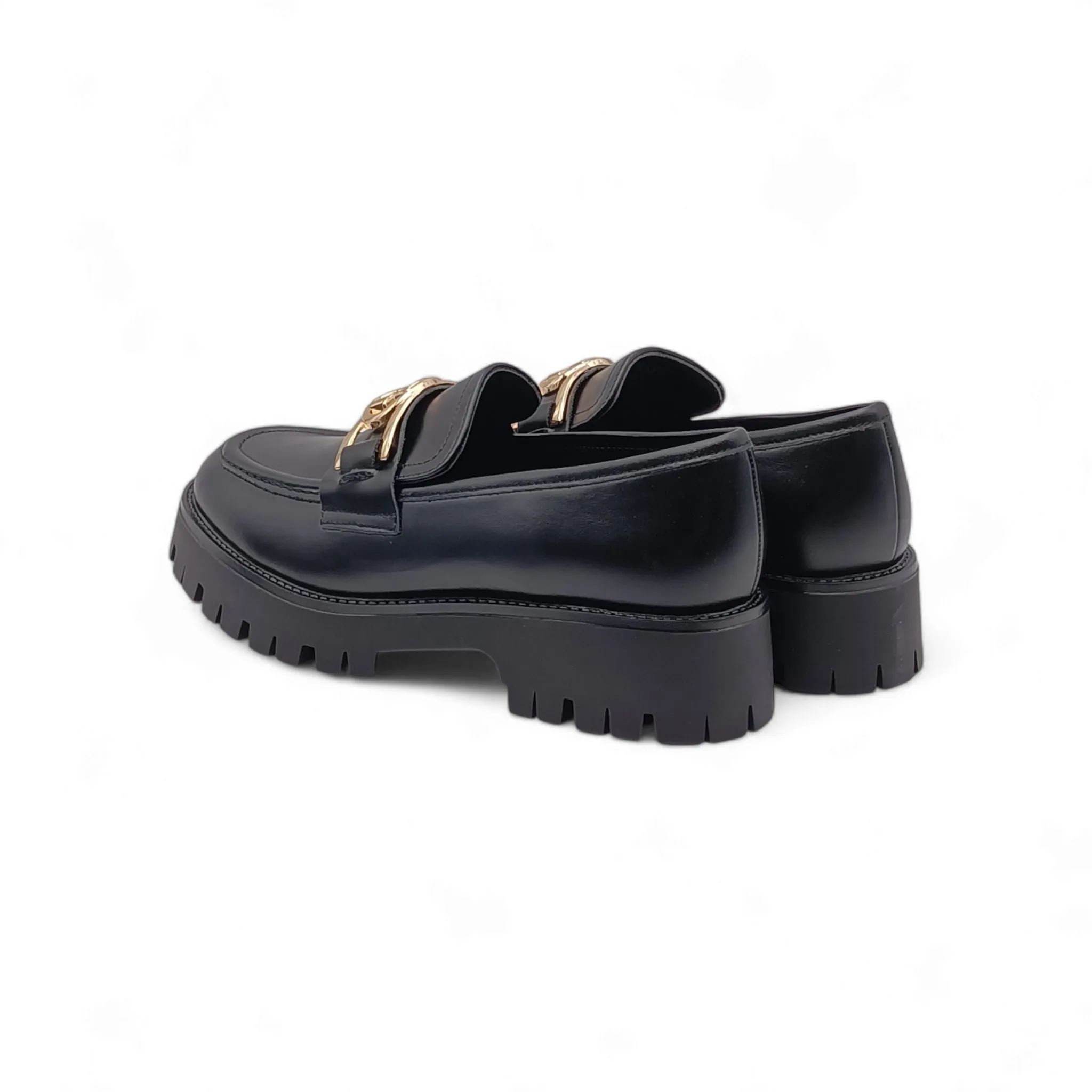 Mocassini Donna Guess con morsetto oro FL7ILRLEA14 BLACK