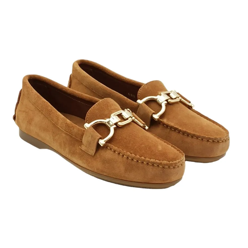 Mocassini Donna in camoscio 68D6 Frau castorino cocco