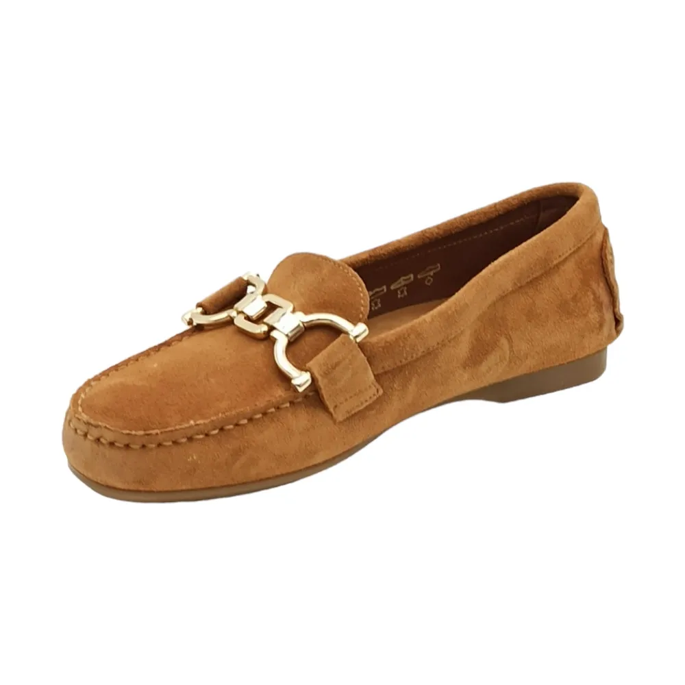 Mocassini Donna in camoscio 68D6 Frau castorino cocco