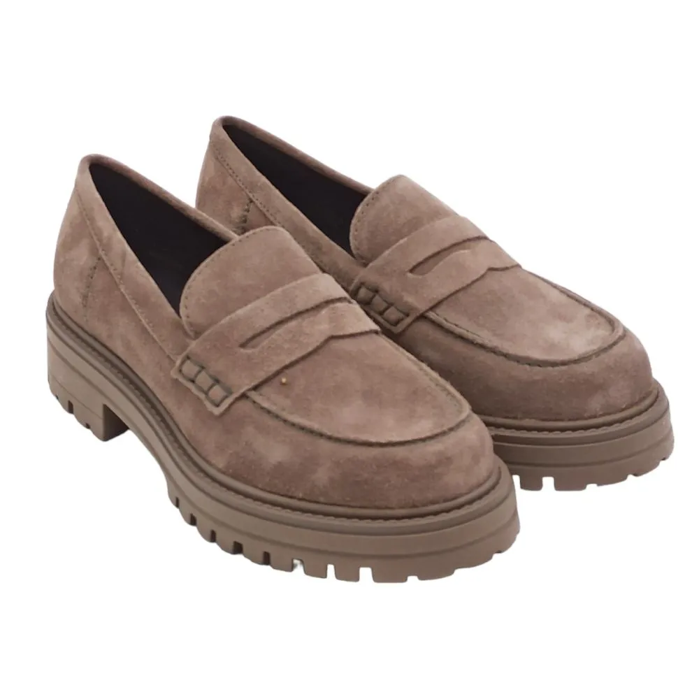 Mocassini Donna in camoscio con platform Francesco Brunelli AO105