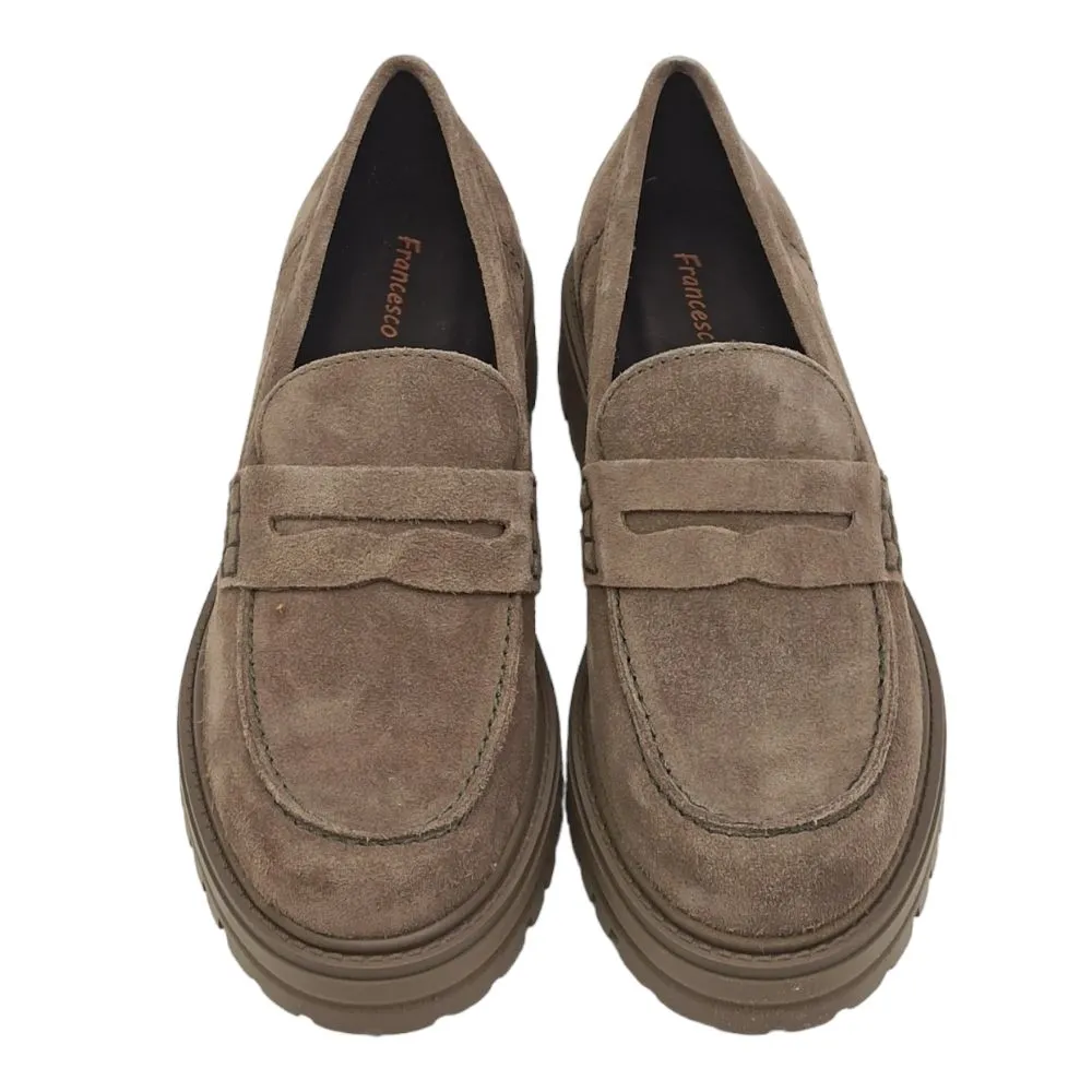 Mocassini Donna in camoscio con platform Francesco Brunelli AO105