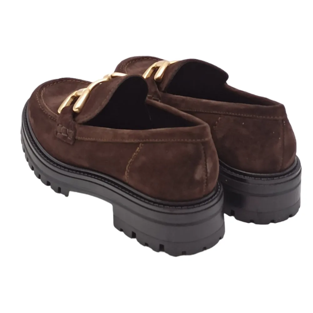 Mocassini Donna in camoscio con platform Francesco Brunelli AO106 T moro