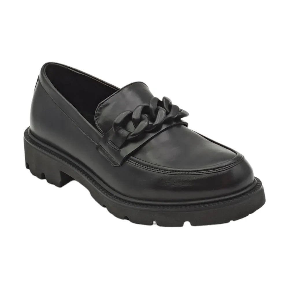 Mocassini Donna In Pelle con Catena 2734 LUX nero