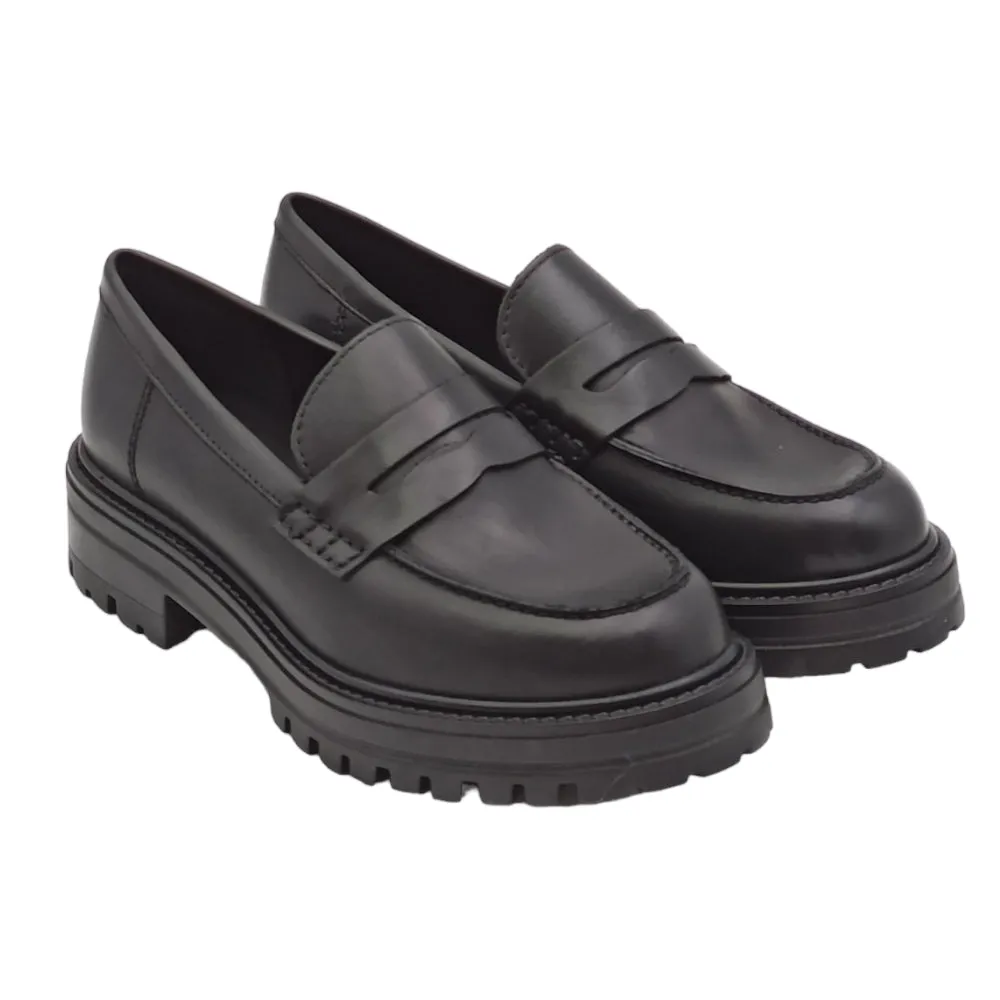 Mocassini Donna in pelle con platform Francesco Brunelli AO105 vitello nero