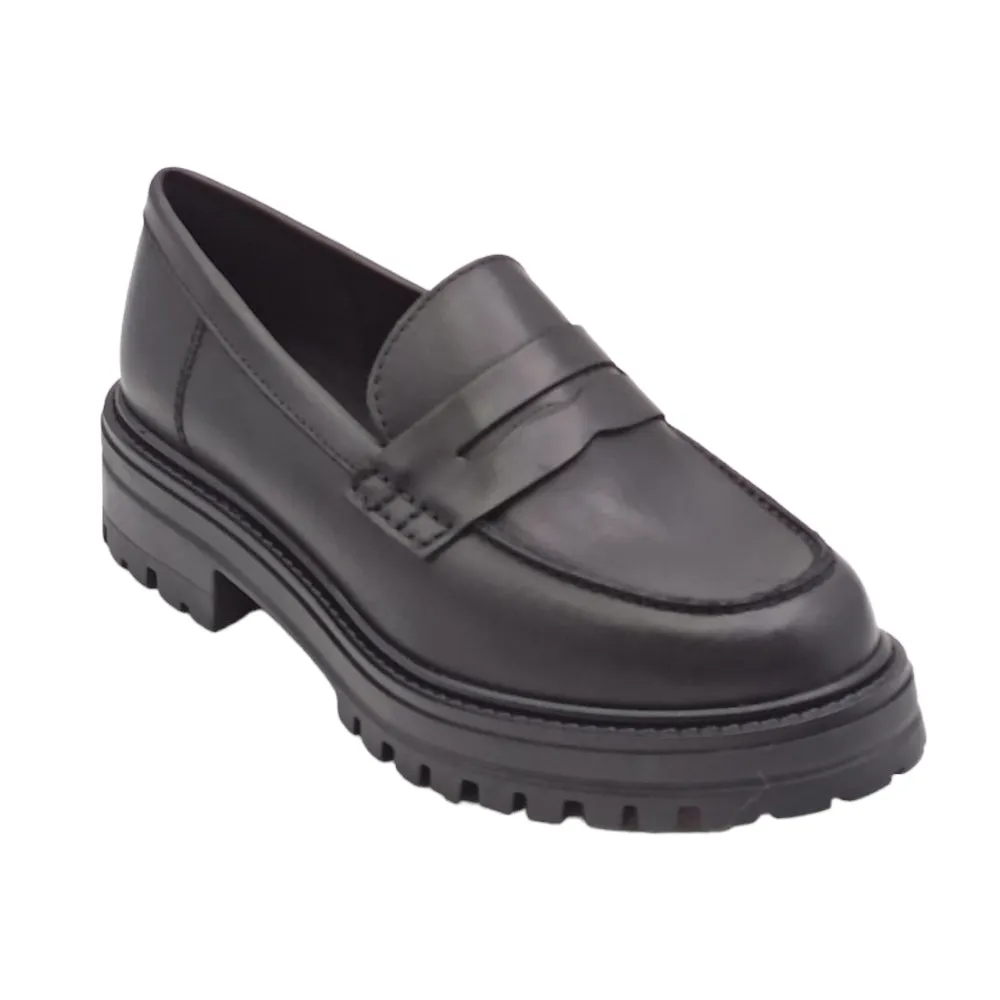 Mocassini Donna in pelle con platform Francesco Brunelli AO105 vitello nero