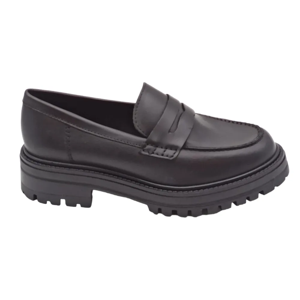 Mocassini Donna in pelle con platform Francesco Brunelli AO105 vitello nero