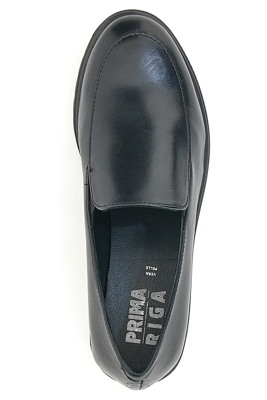 Mocassini Neri In Pelle Prima Riga 701