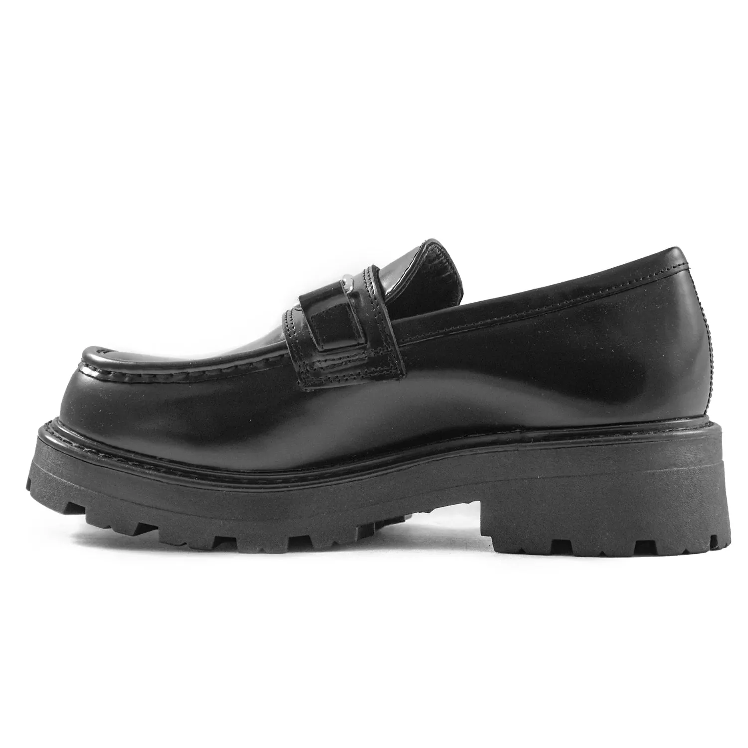 Mocassini Vagabond Cosmo 2.0 Donna Nero Cinturino Penny Decorato