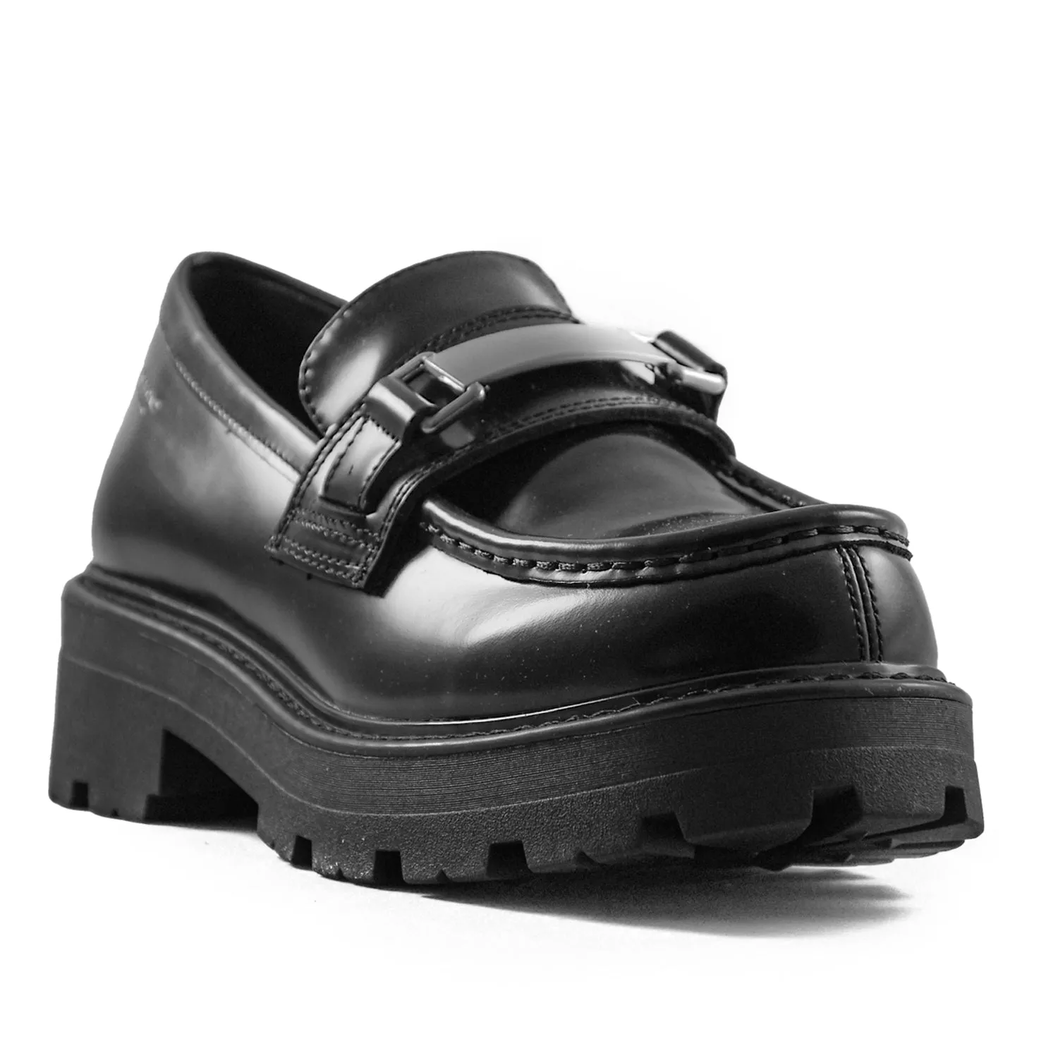 Mocassini Vagabond Cosmo 2.0 Donna Nero Cinturino Penny Decorato