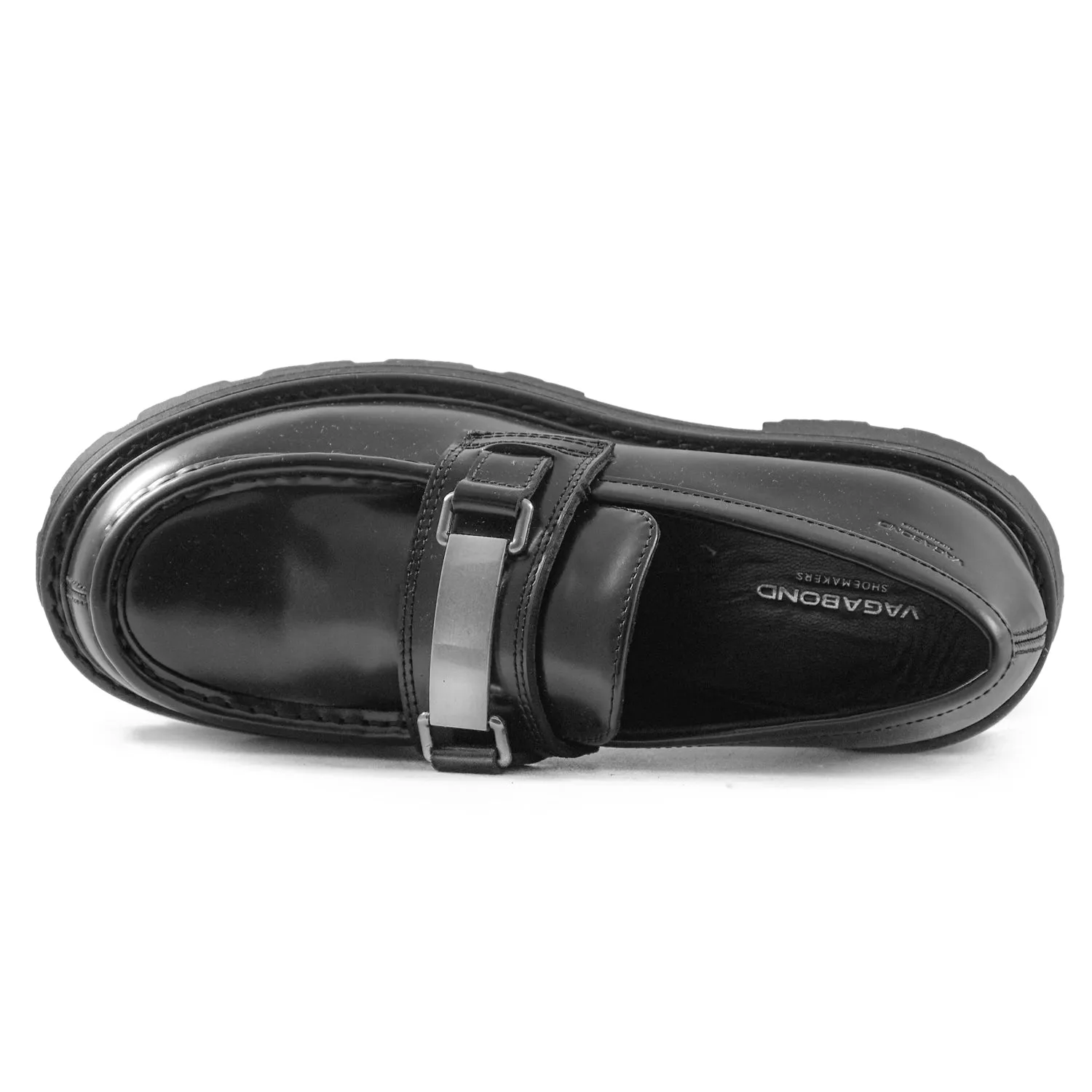 Mocassini Vagabond Cosmo 2.0 Donna Nero Cinturino Penny Decorato