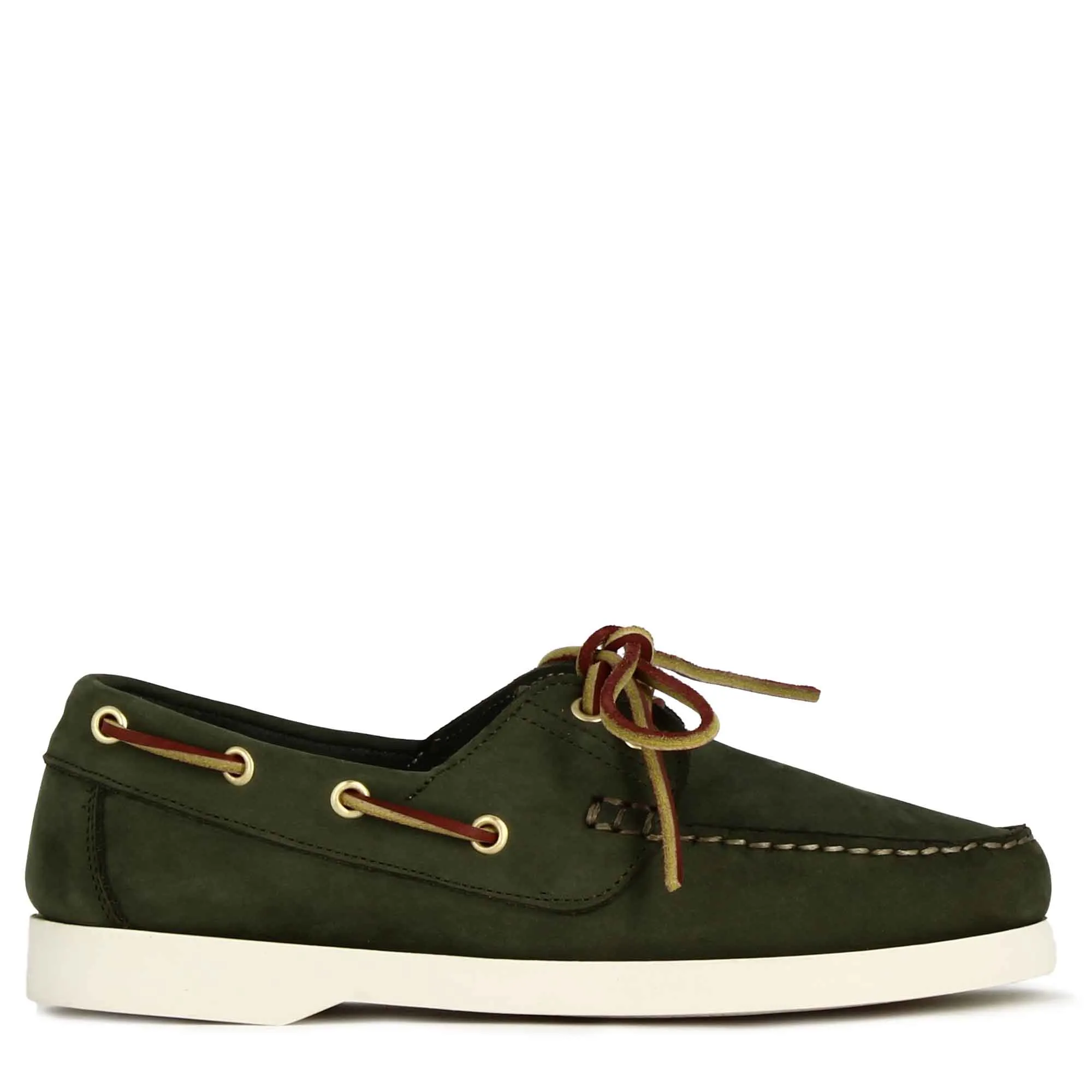 Mocassino da barca da donna in camoscio colore verde