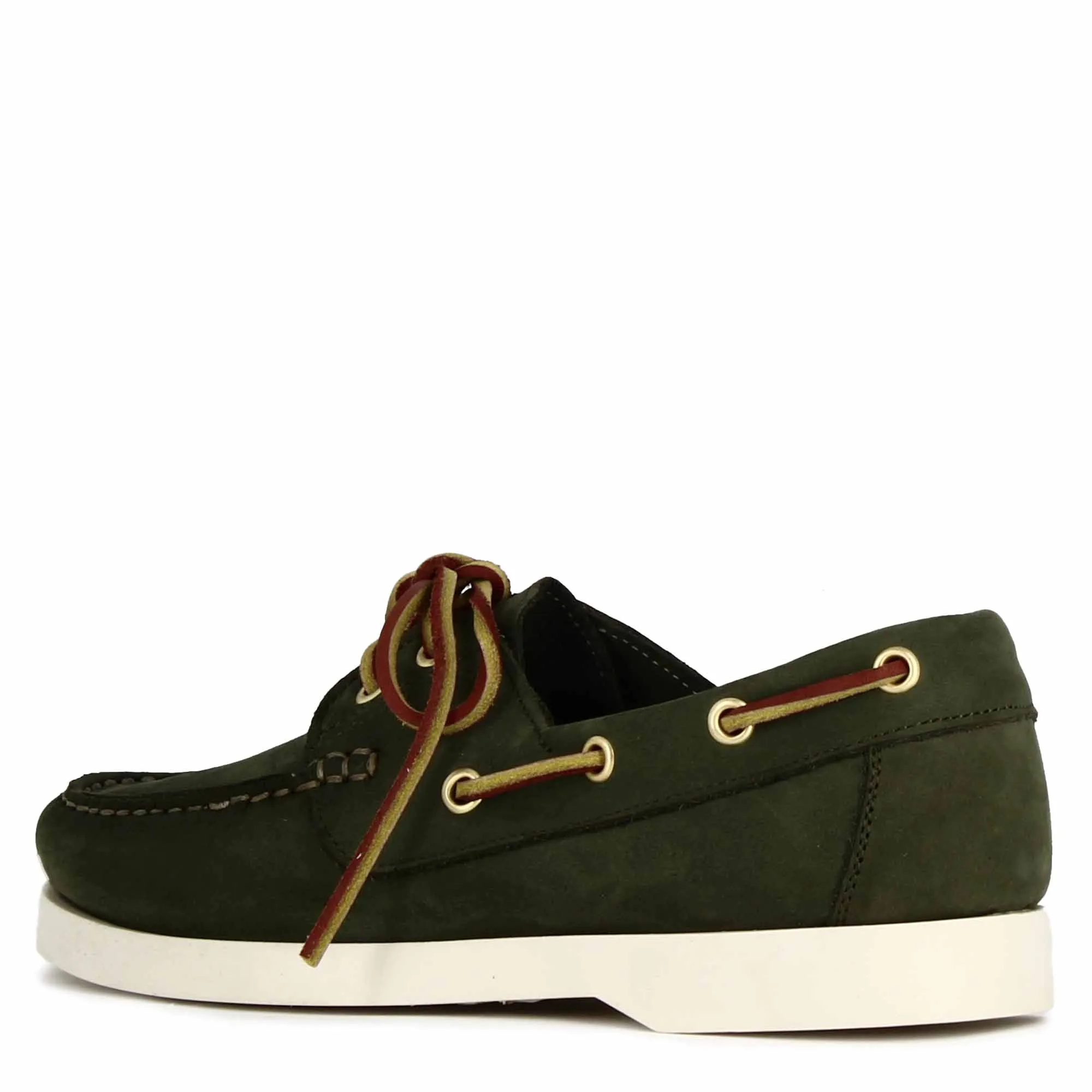 Mocassino da barca da donna in camoscio colore verde