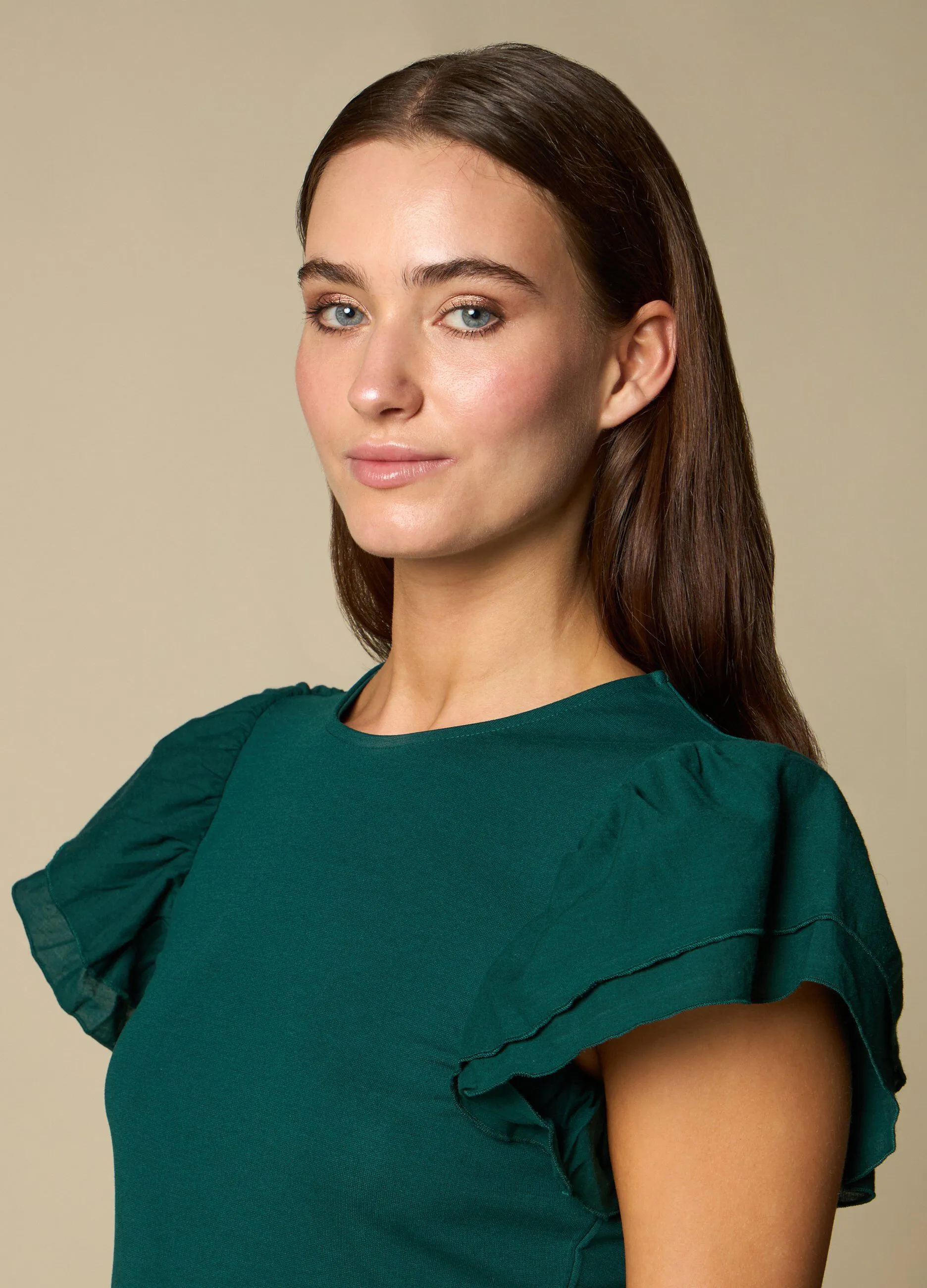 NICE & CHIC  Abito corto con maniche ruffle donna