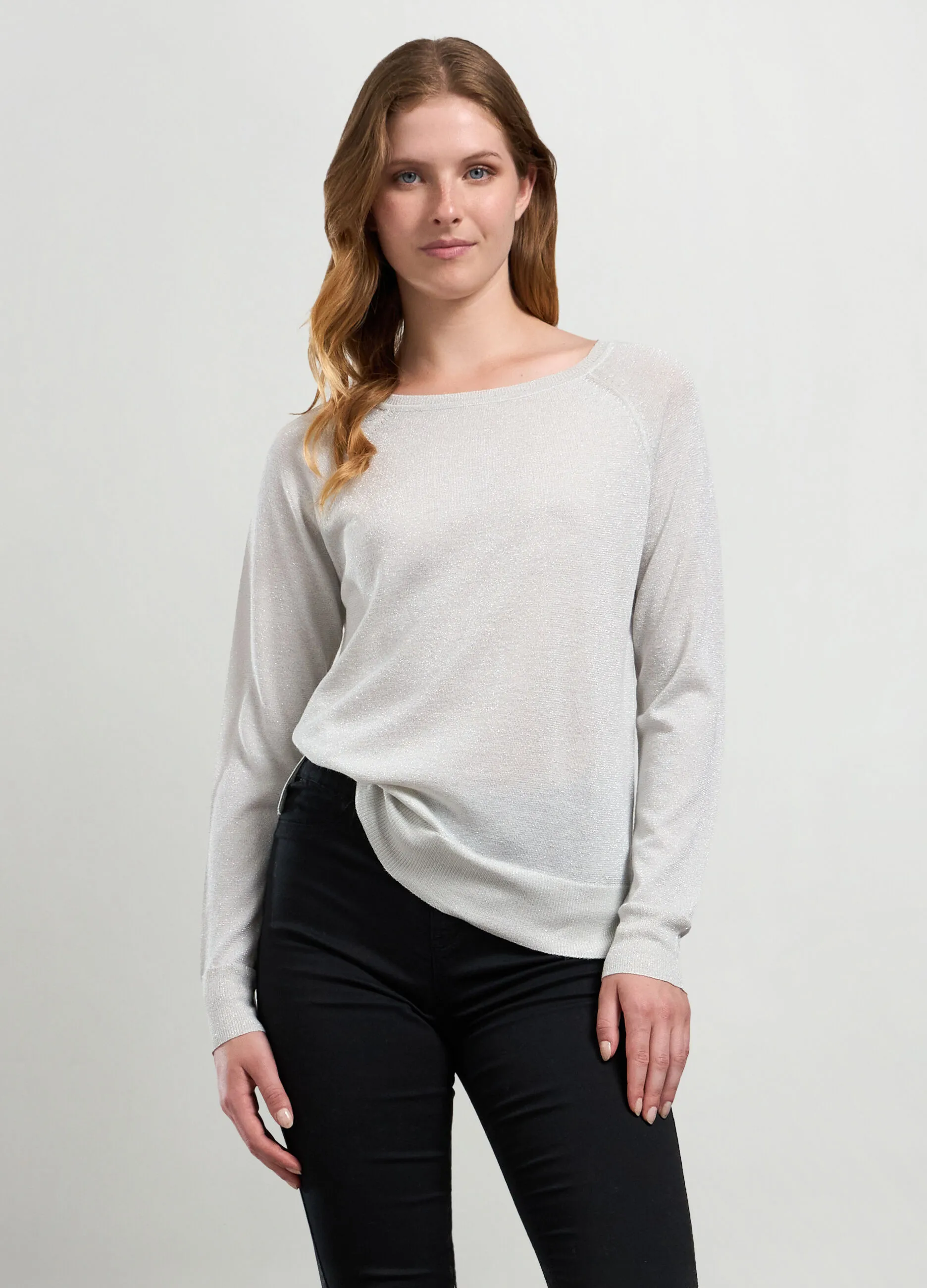 NICE & CHIC  Pullover tricot in misto viscosa con lurex donna