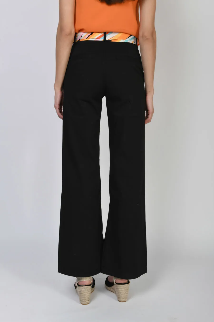 Nuna Lie  ---------    ------------ Pantaloni cintina stampa riga - Nero