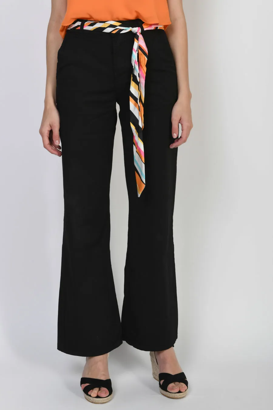 Nuna Lie  ---------    ------------ Pantaloni cintina stampa riga - Nero