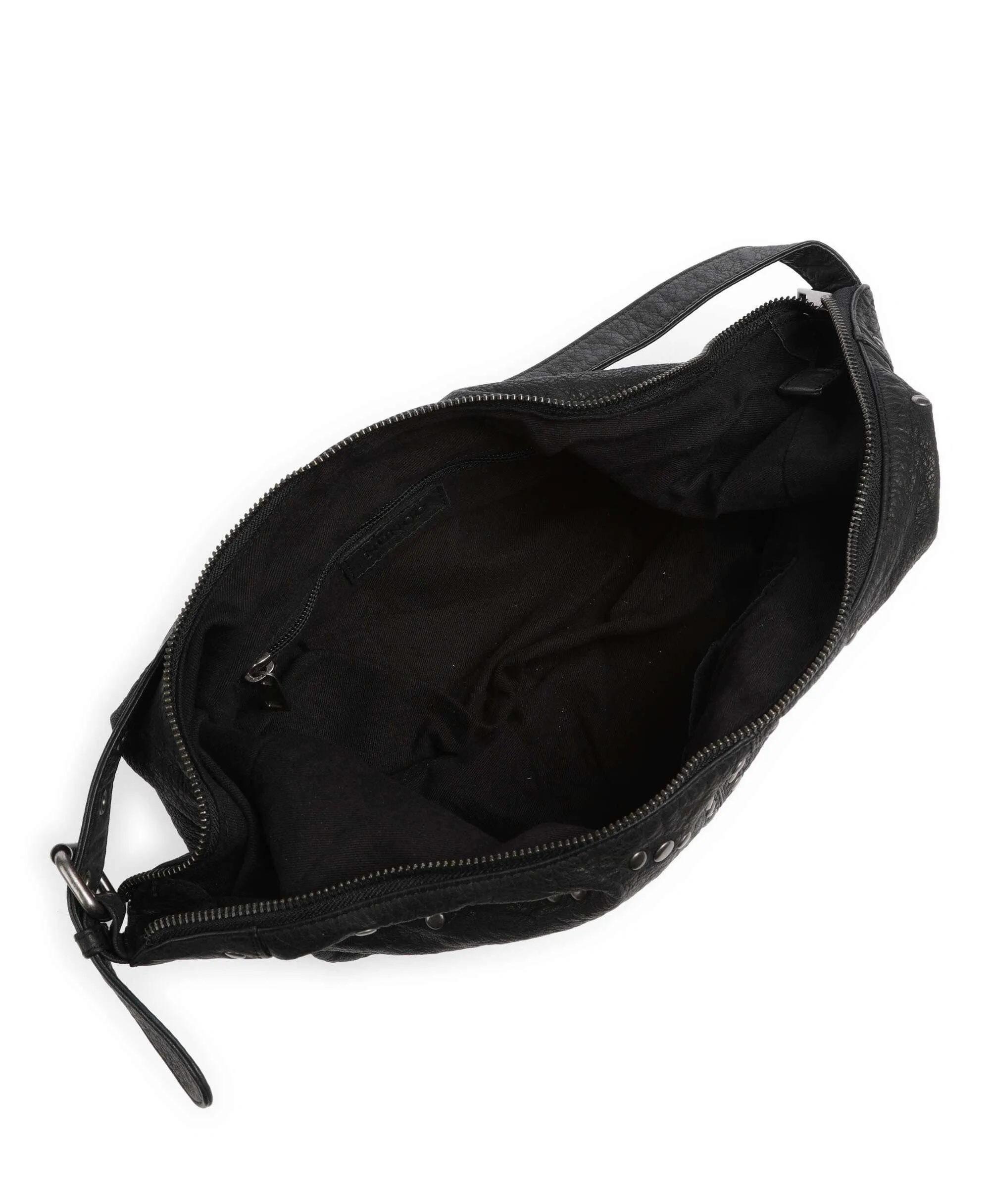  Núnoo River Washed Dagmar Borsa hobo pelle di vitello grana nero  