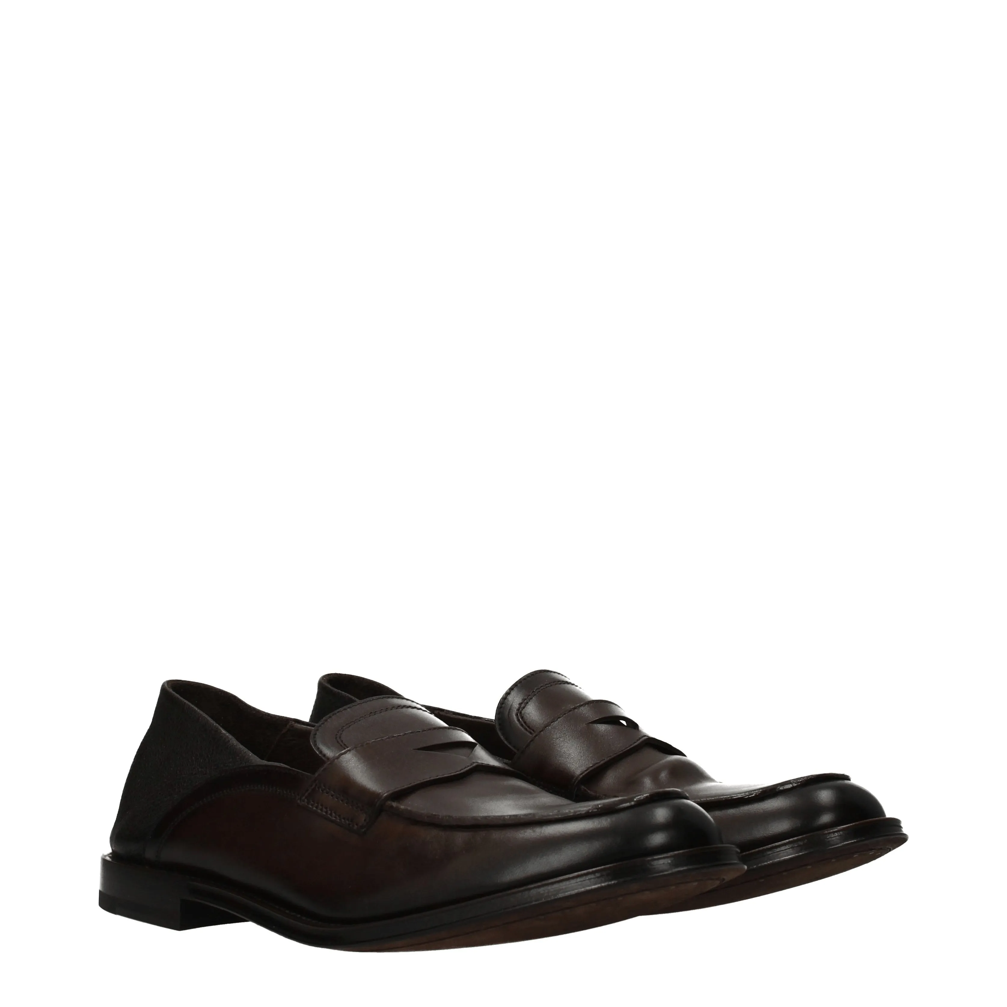 Officine Creative Mocassini Barry Uomo Pelle Marrone/Testa di Moro