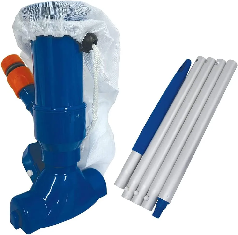 Opengardenweb Aspiratore Piscina Fuori Terra da 135 cm - Aspirafango Manuale Portatile con Effetto Venturi Senza Batteria - Puli
