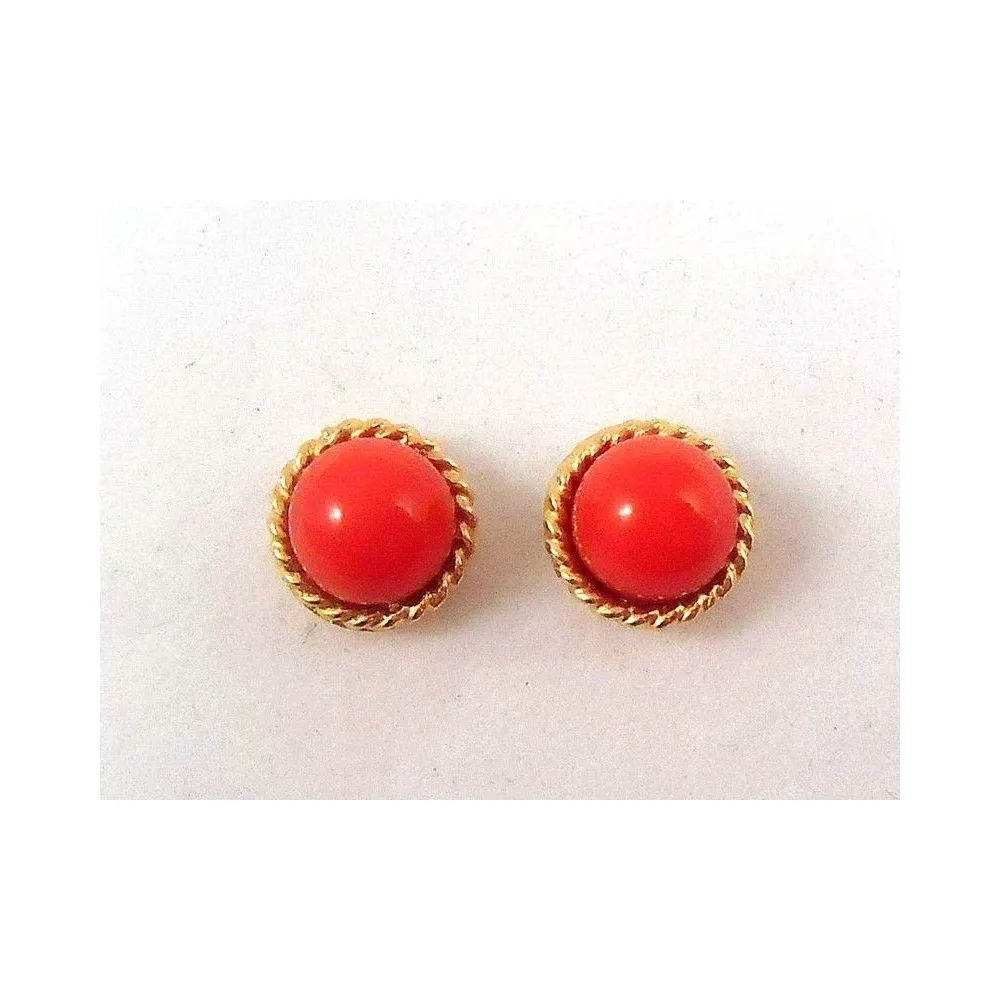 ORECCHINI IN ORO GIALLO 18KT CON CORALLO