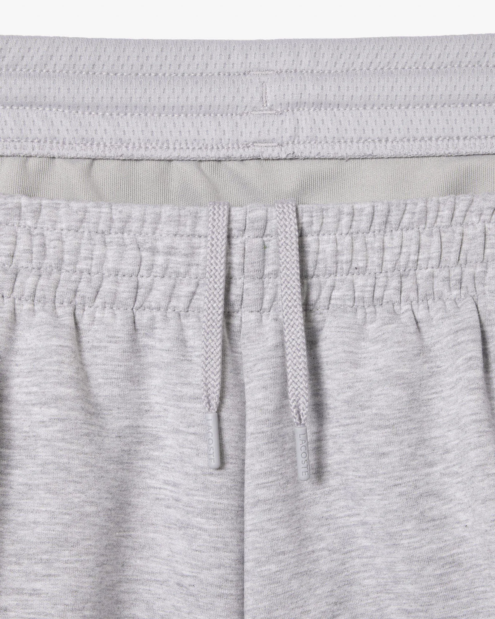 Pantalone grigio in interlock di cotone con inserto in mesh