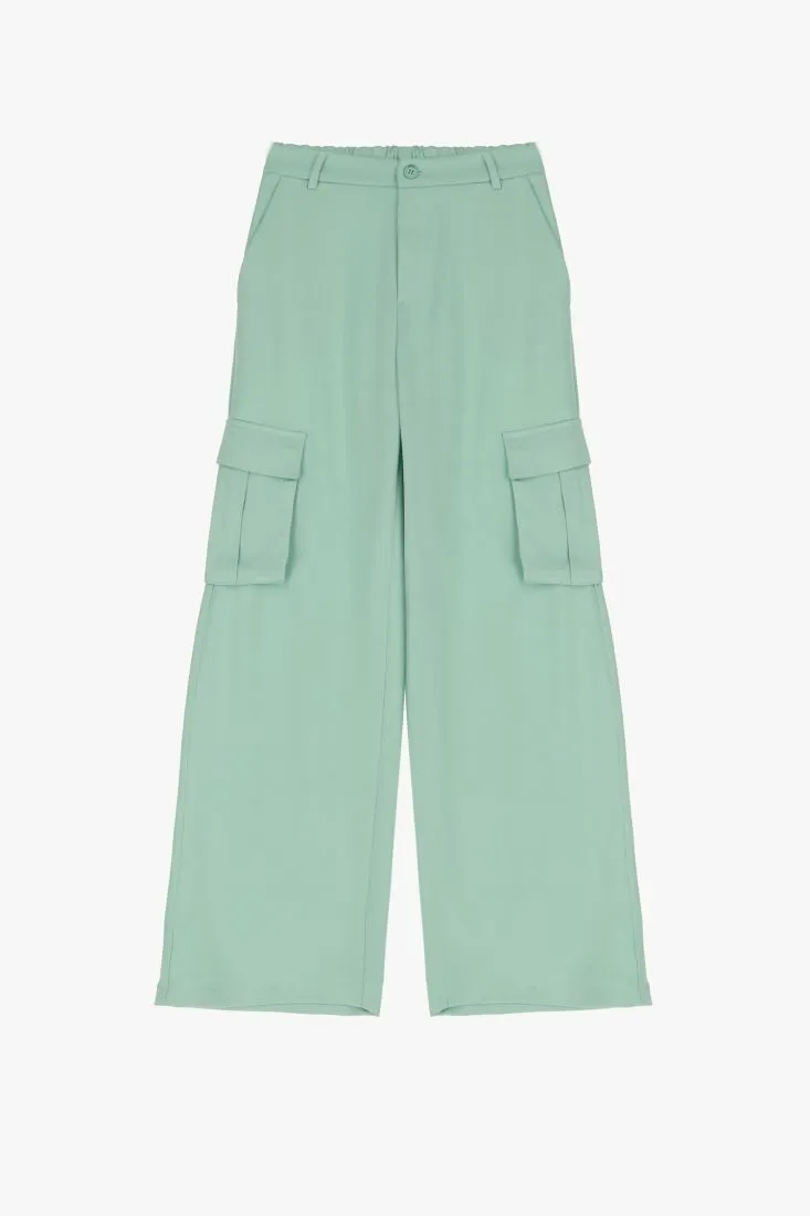 Pantaloni a palazzo monocolour con tasche laterali