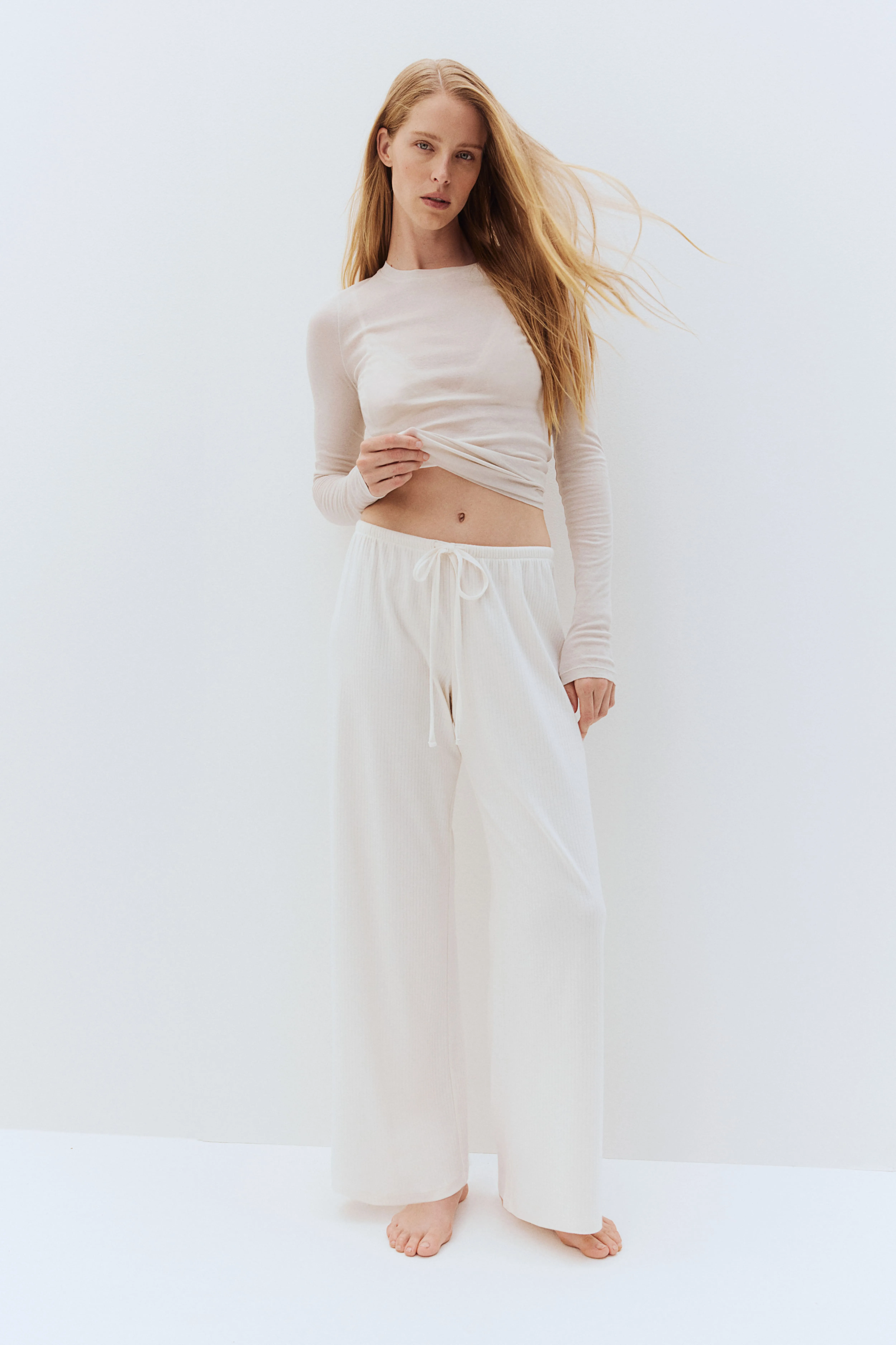 Pantaloni ampi in jersey