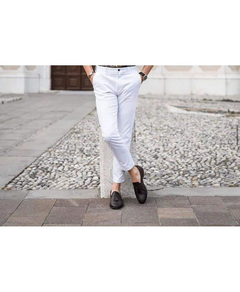 Pantaloni bianchi uomo - Vestibilità slim