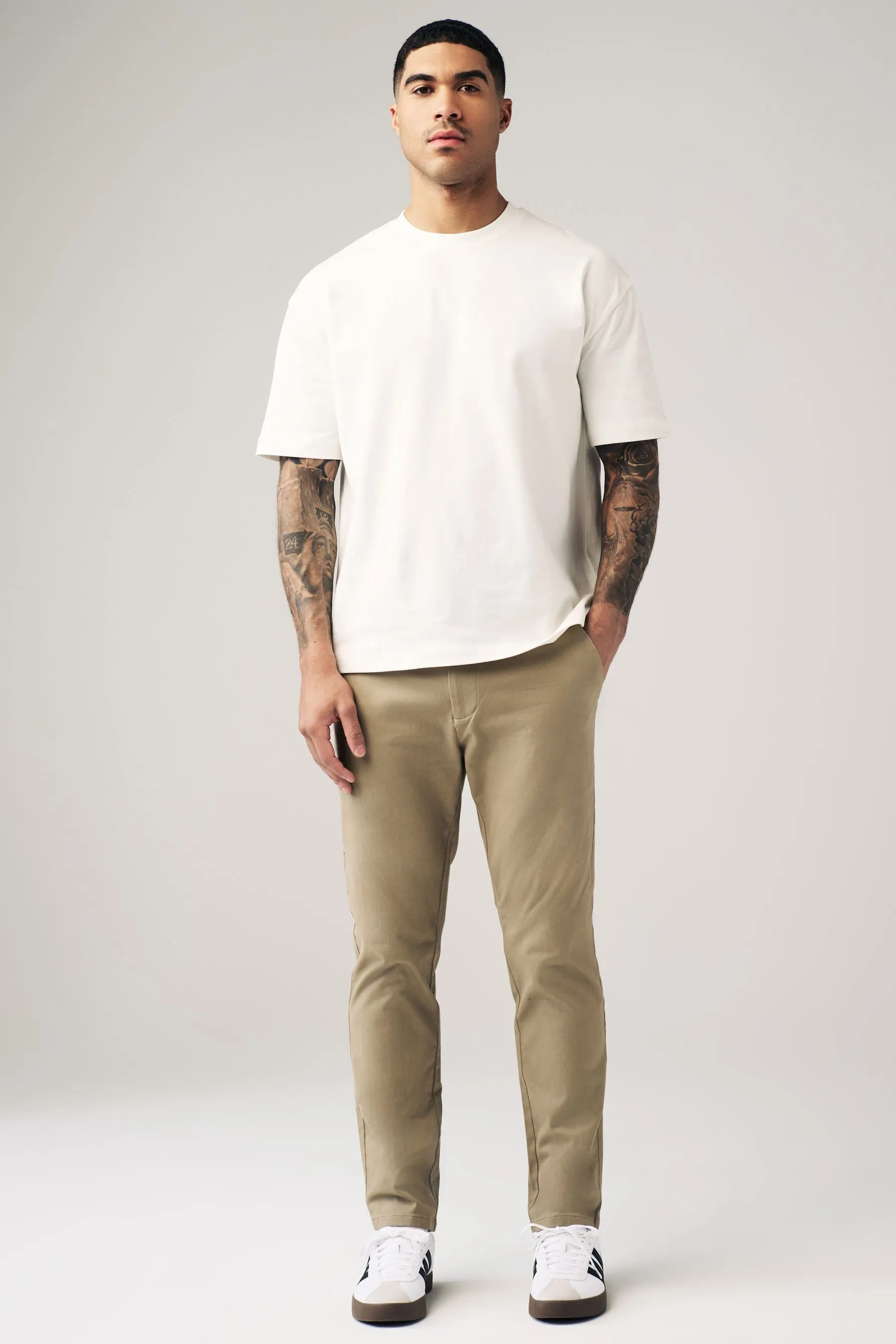 Pantaloni chino slim elasticizzati Pantaloni