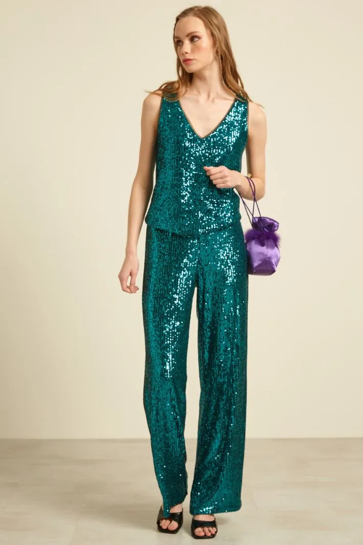 Pantaloni in tulle con pailettes