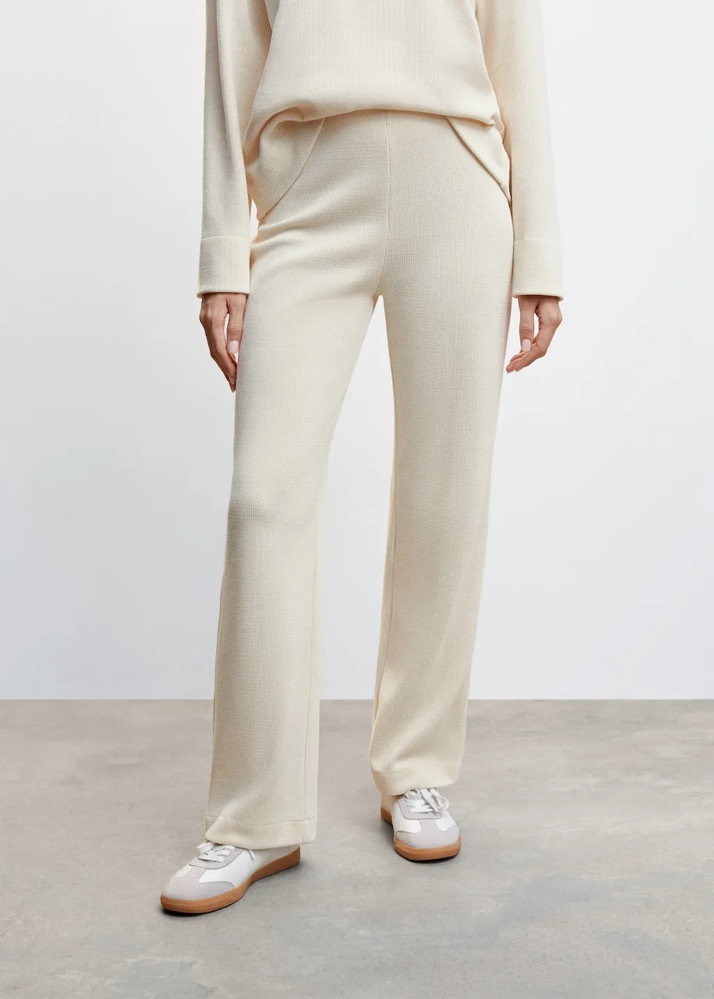 Pantaloni maglia a coste