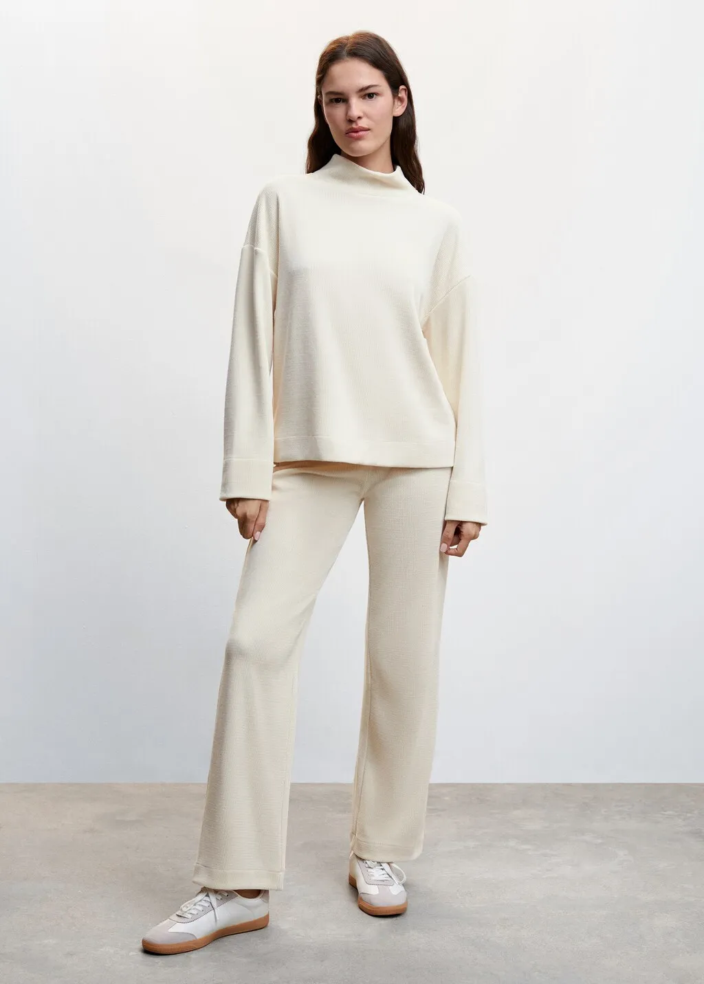 Pantaloni maglia a coste