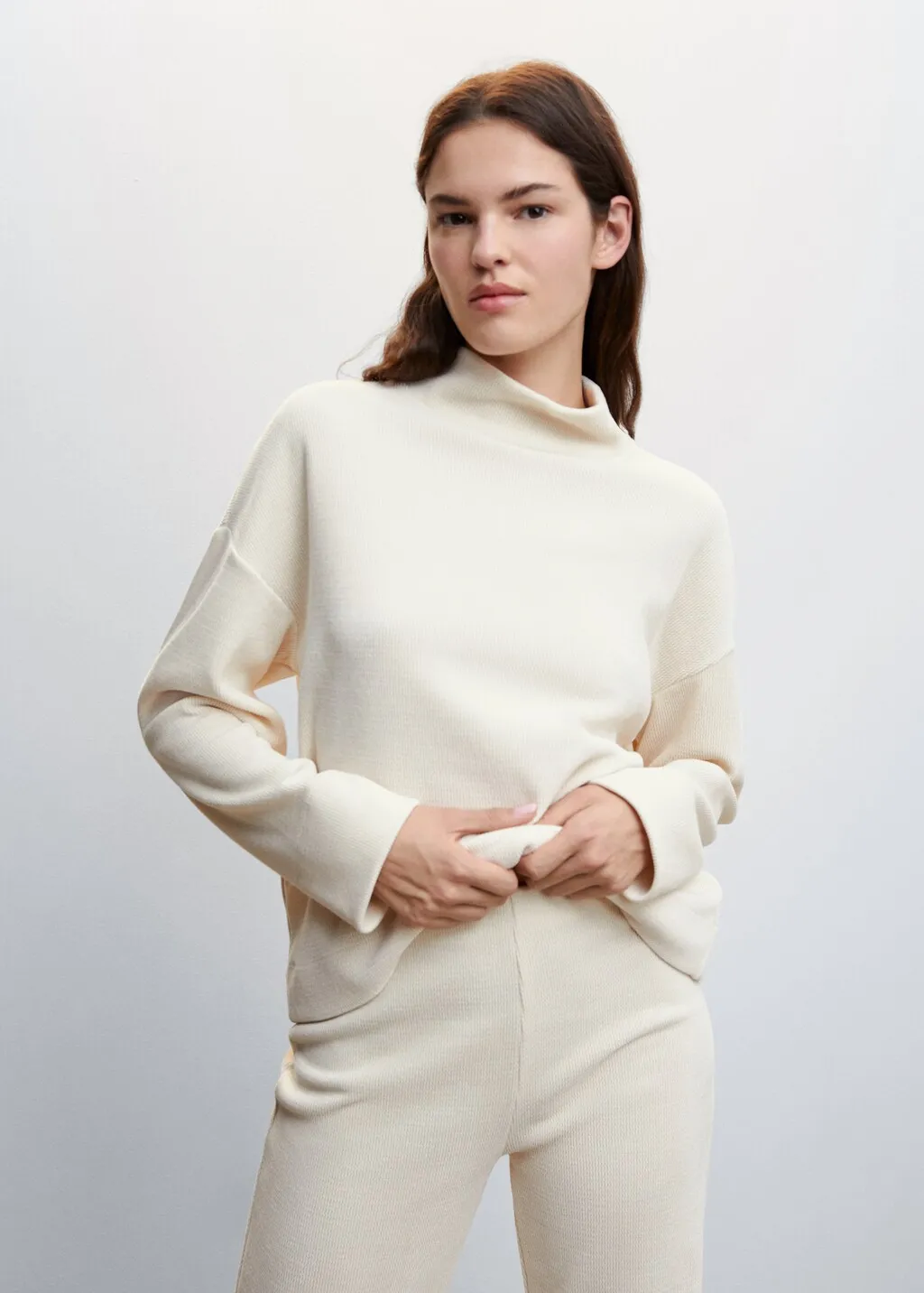 Pantaloni maglia a coste