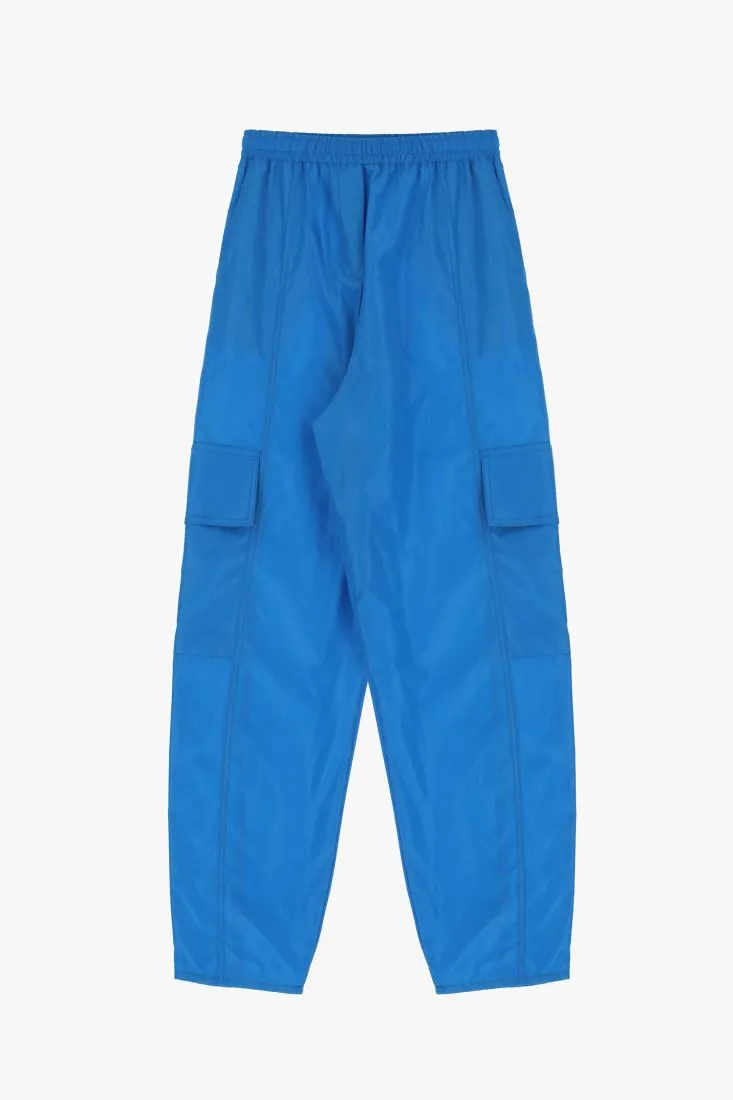 Pantaloni straight cropped monocolour con tasche laterali