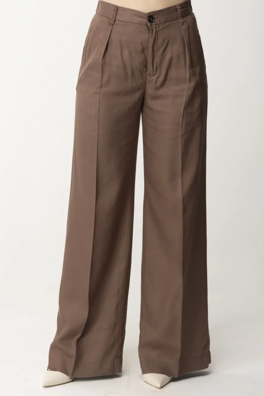 Pantaloni wide leg MARRONE CASTANO