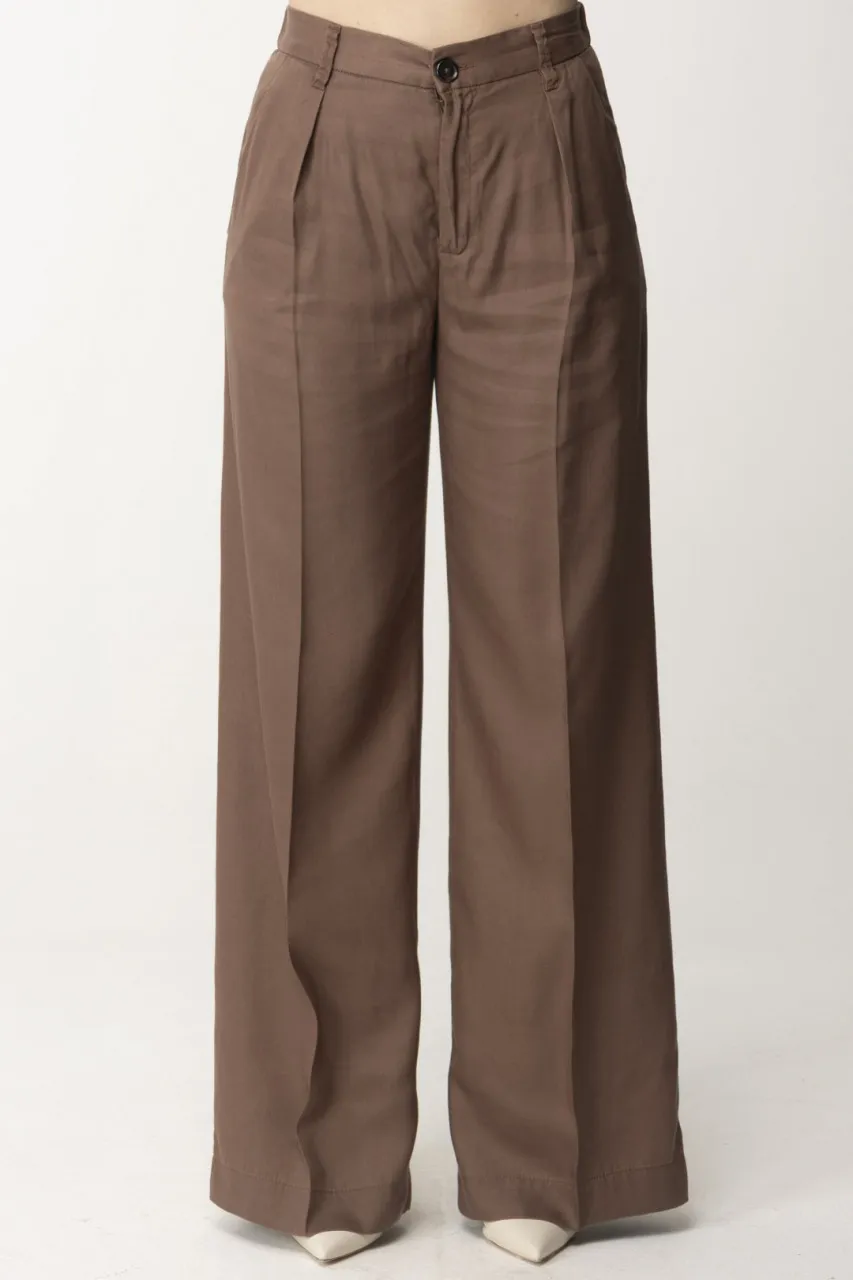 Pantaloni wide leg MARRONE CASTANO