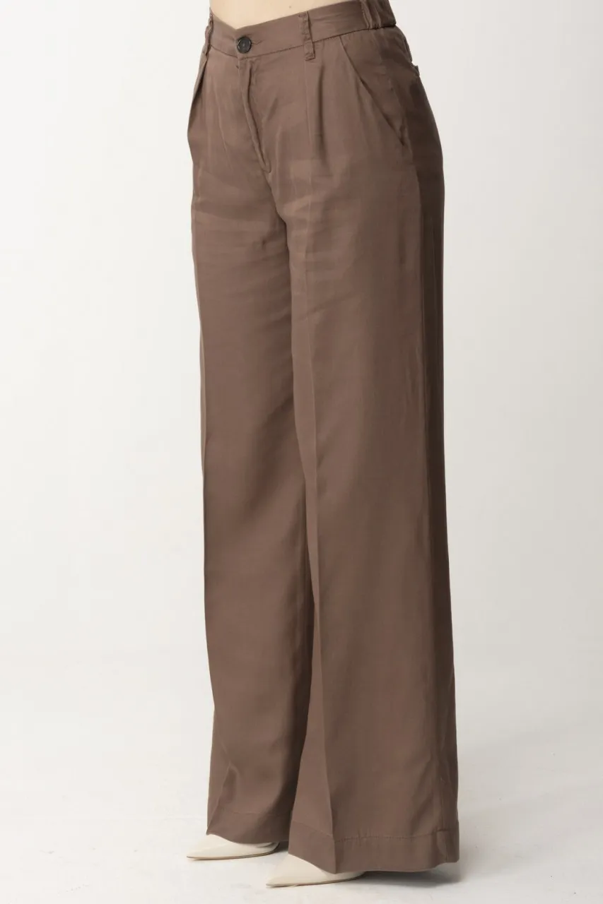 Pantaloni wide leg MARRONE CASTANO