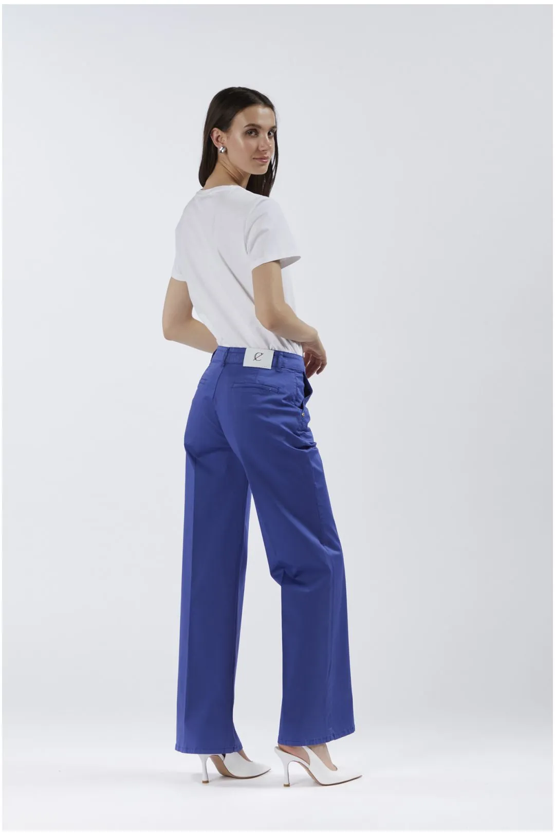 pantaloni wide leg tinto capo royal
