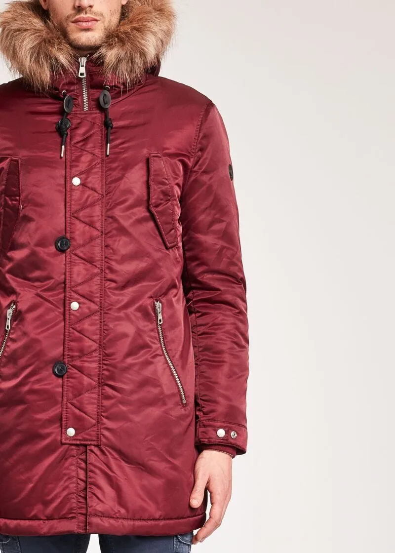Parka in nylon lucido