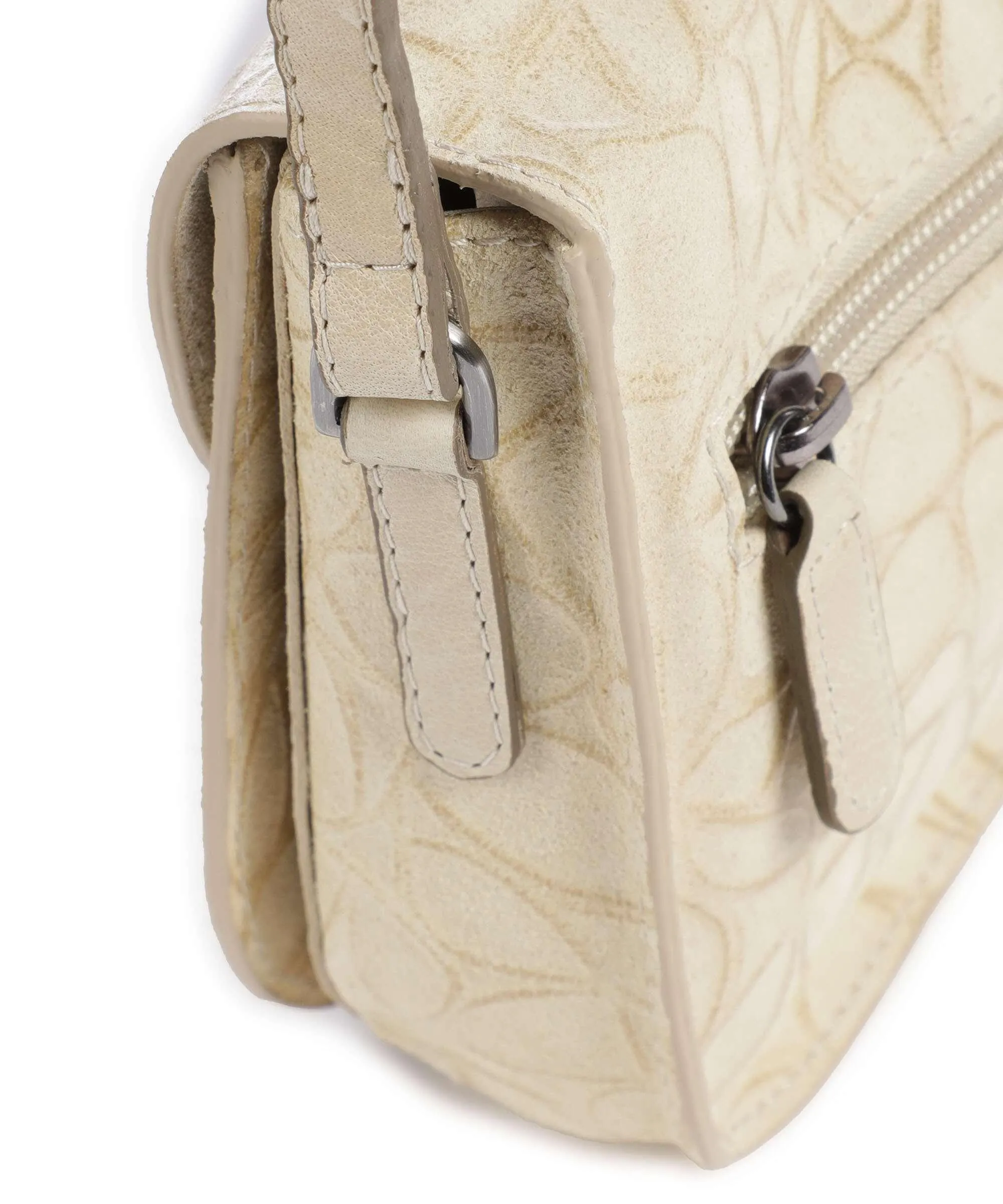  Picard Clams Borsa a tracolla pelle bovina ruvida beige  