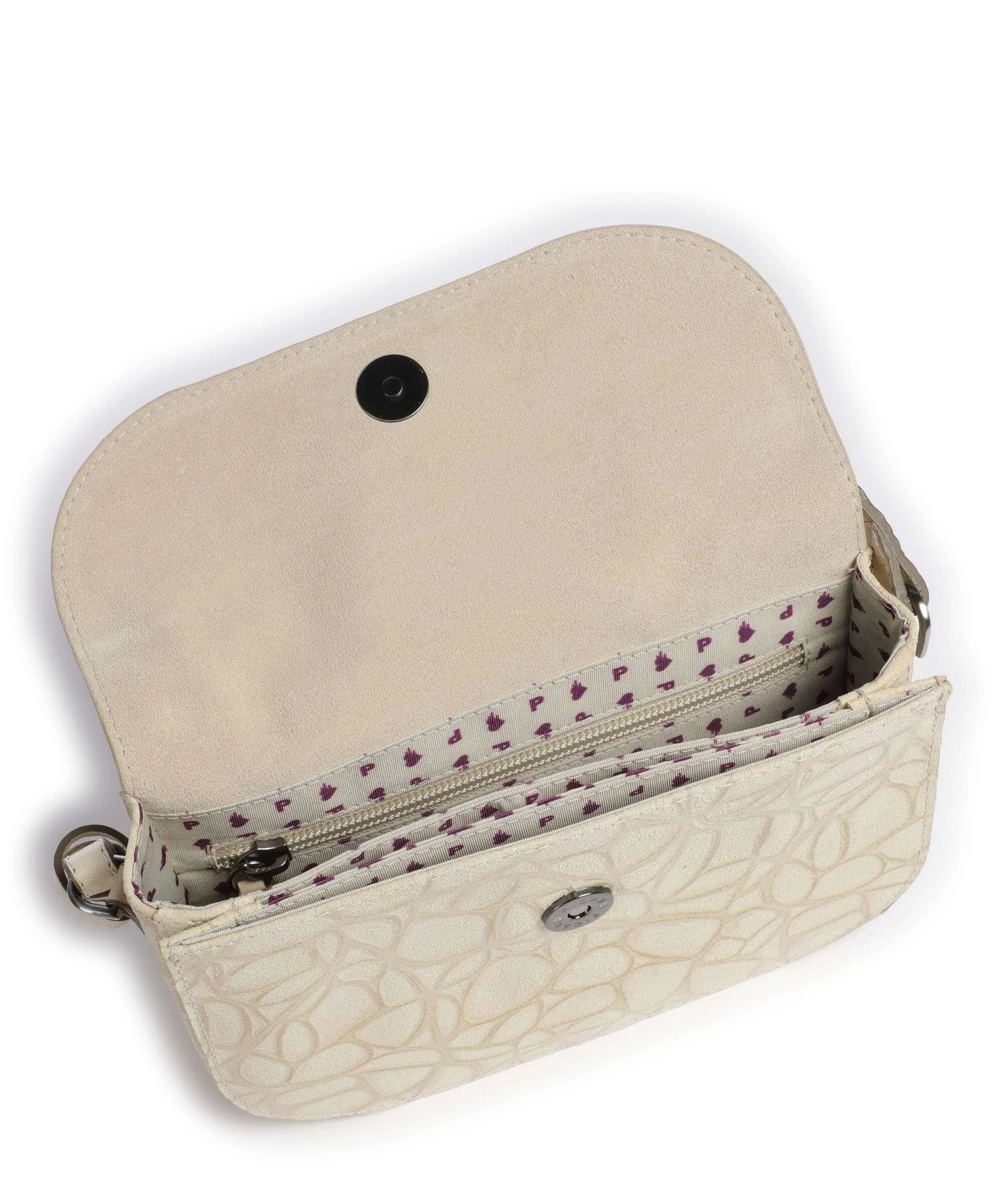  Picard Clams Borsa a tracolla pelle bovina ruvida beige  